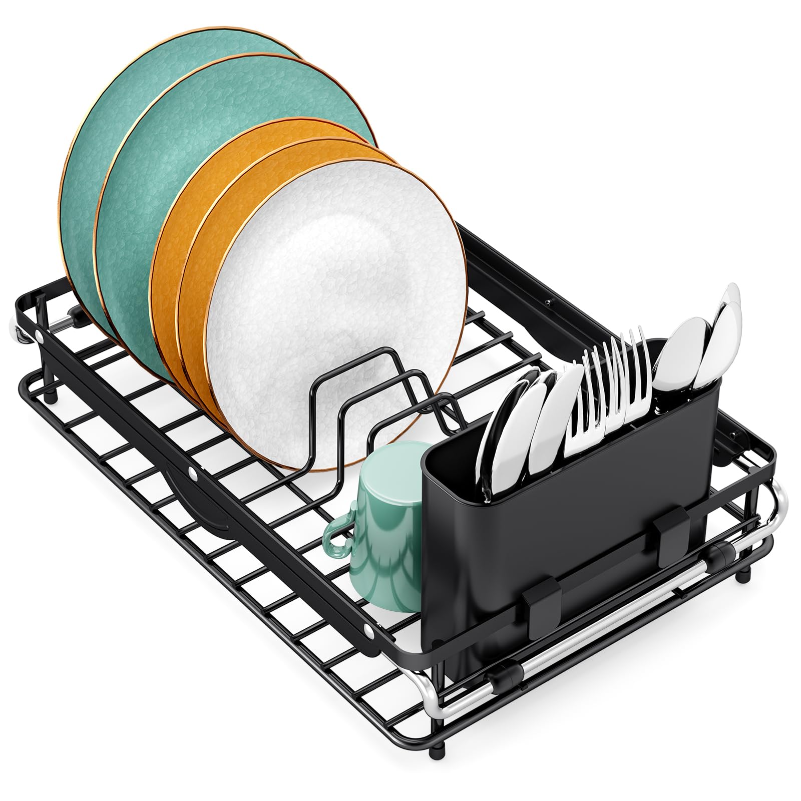 Sink Small Dish Drying Rack with Utensil Holder for RV