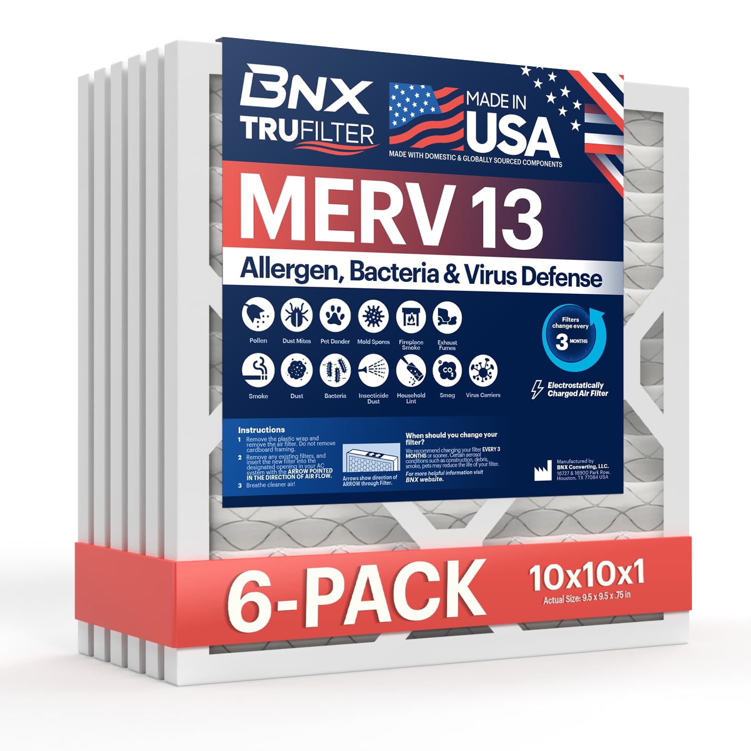 TruFilter 20x24x1 Air Filter MERV 13 AC Filter (6 Count)