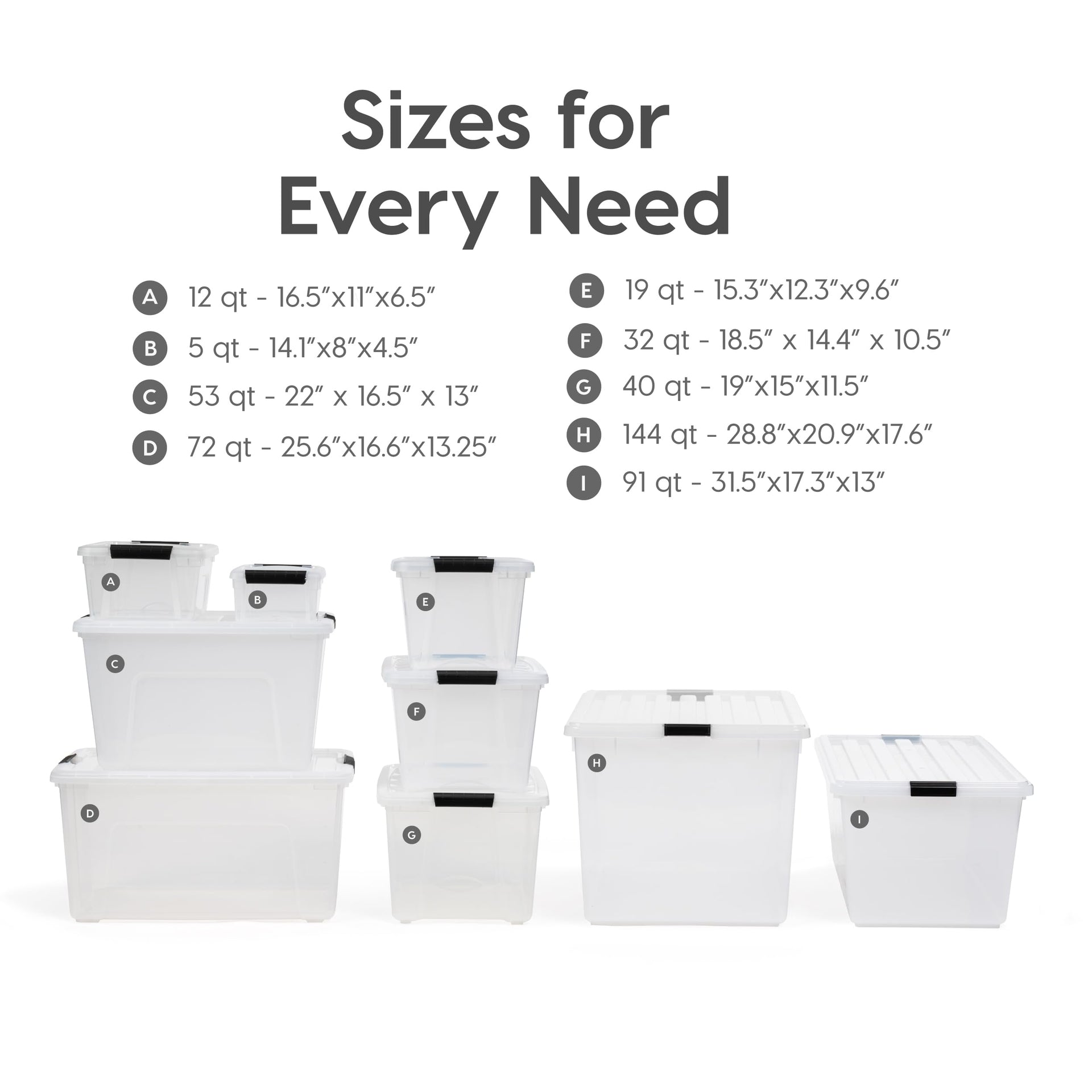 10 Pack 6 Quart Storage Bins with Lids (10 Count)