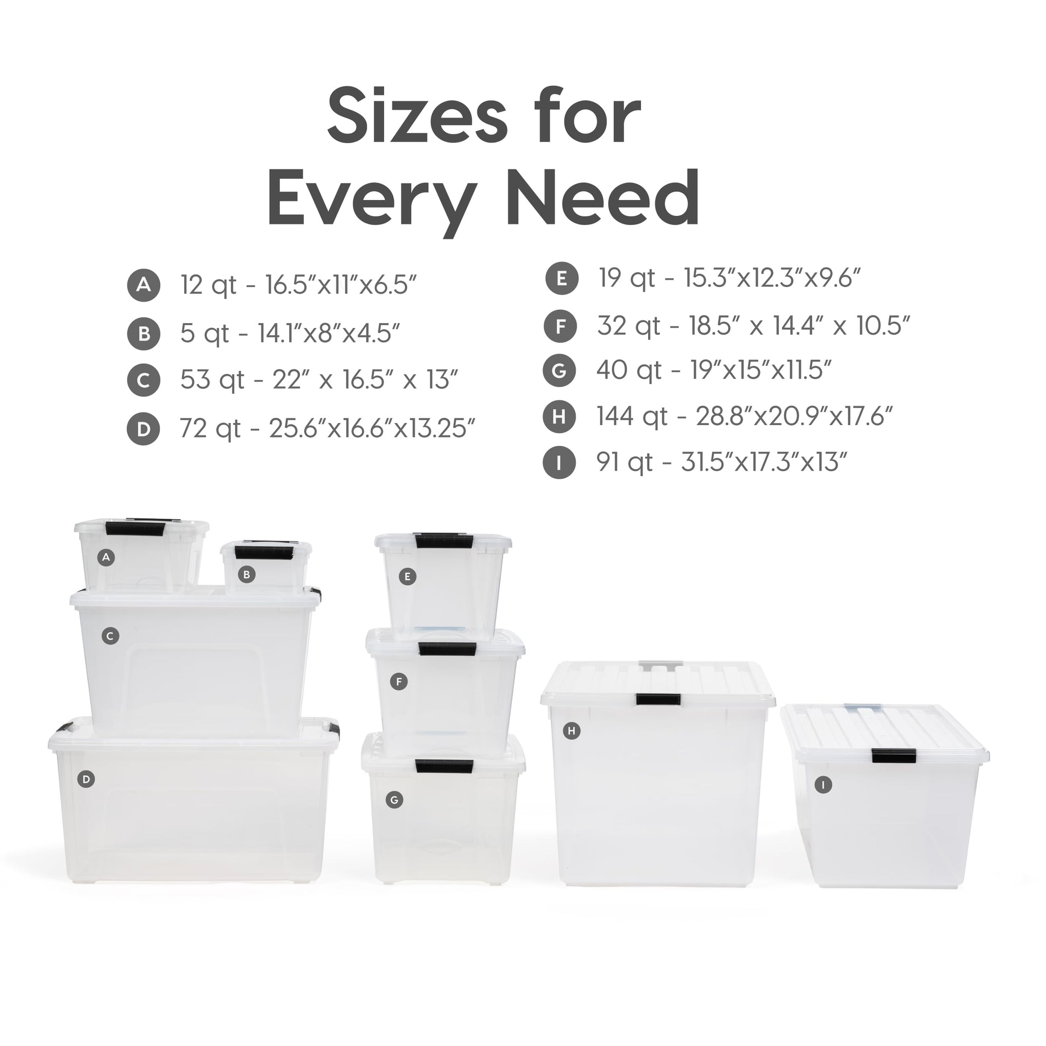 10 Pack 6 Quart Storage Bins with Lids (10 Count)