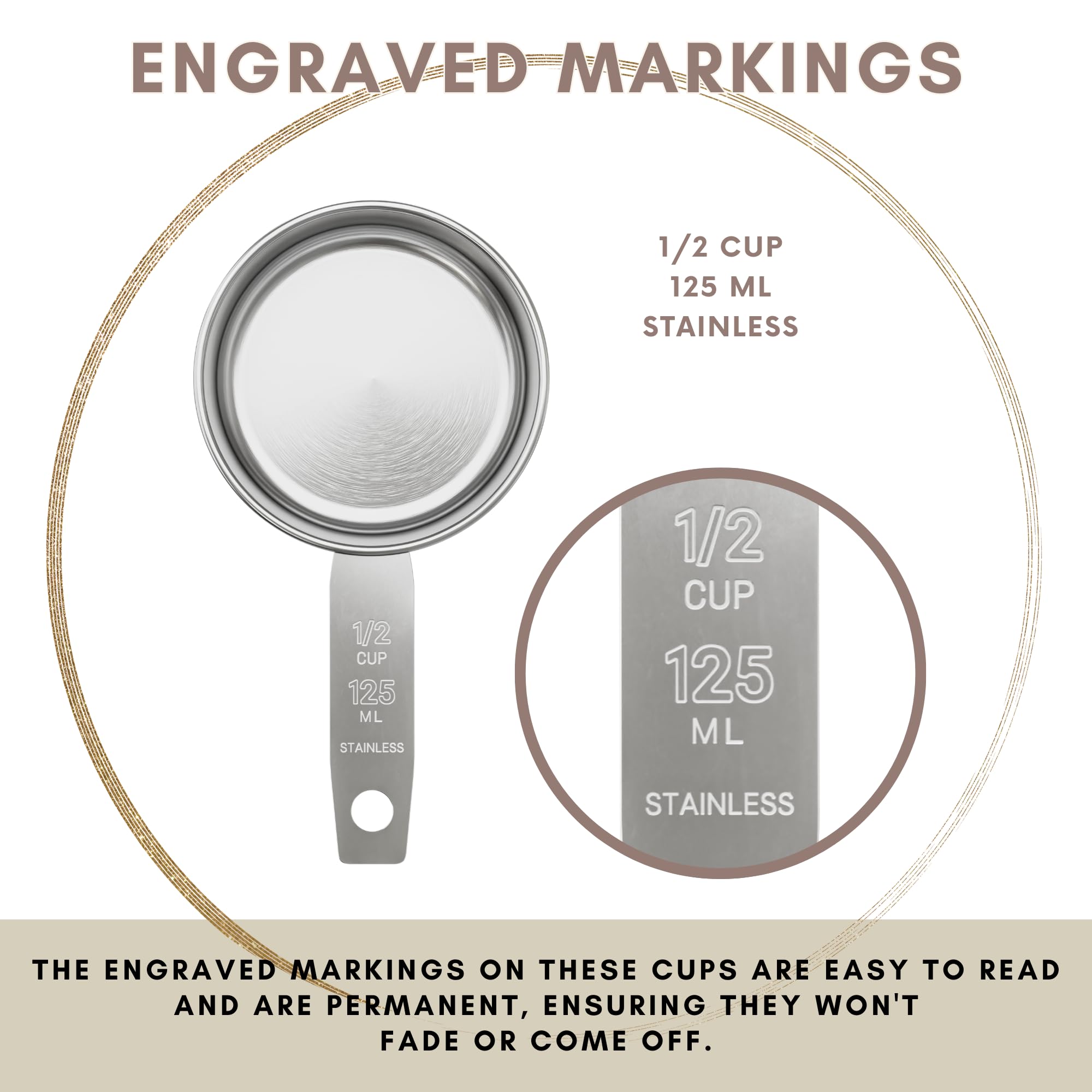 1 2 Cup Stainless Steel Measuring Cup (12 Count)