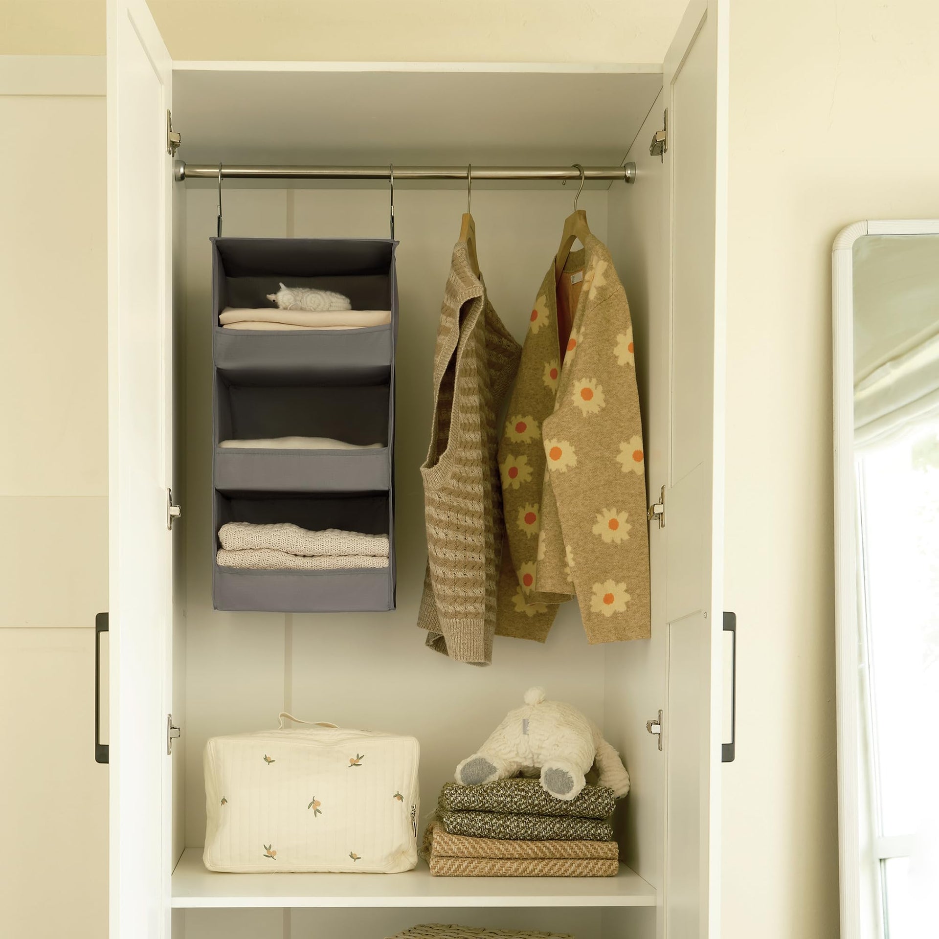 3 Shelf Hanging Closet Organizer