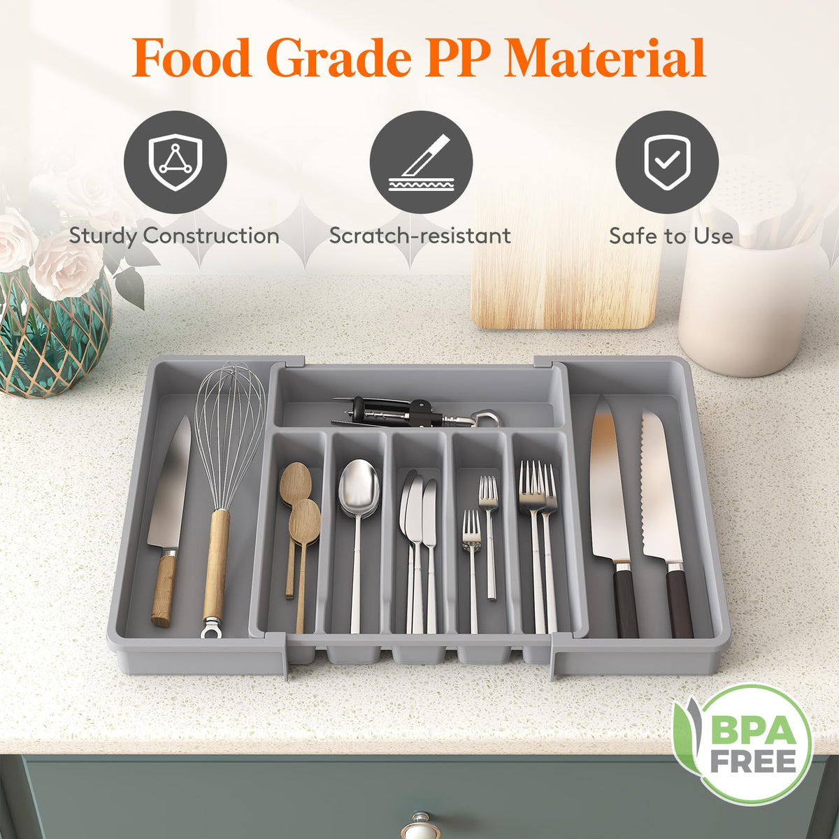 Extra Large Silverware Drawer Organizer