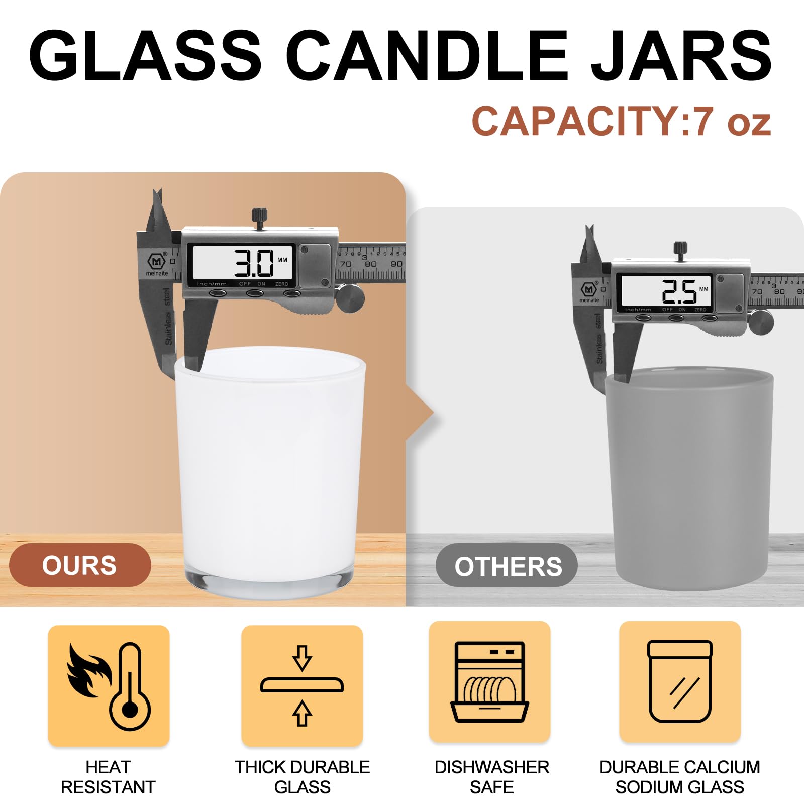 Thick Candle Jars for Making Candles 12 Pcs (12 Count)