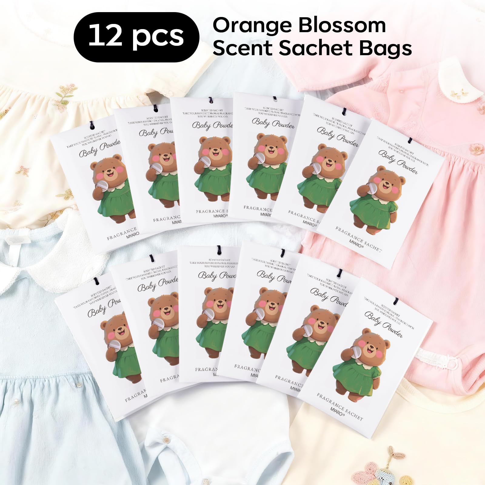 12 Pack Baby Powder Scented Sachets (12 Count)