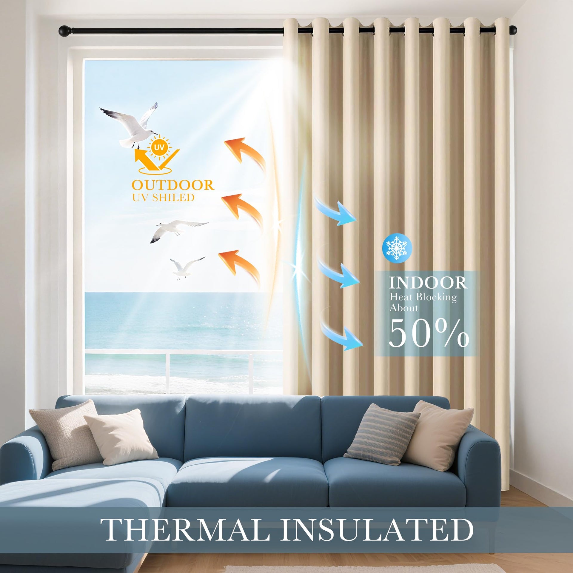 Biscotti Beige Short Curtains (2 Count)