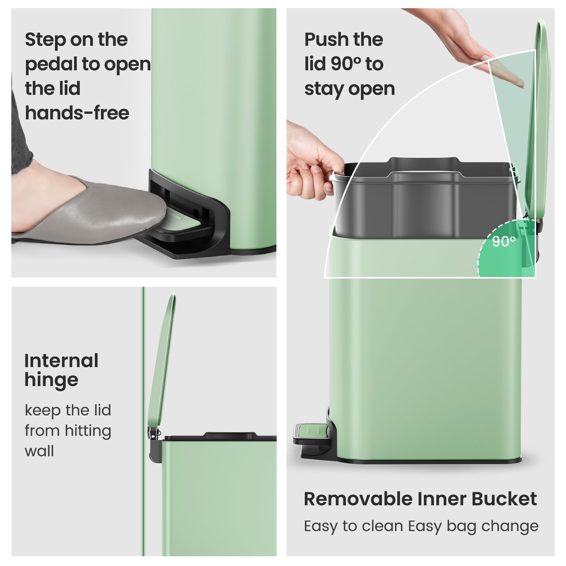 Small Bathroom Trash Can with Lid