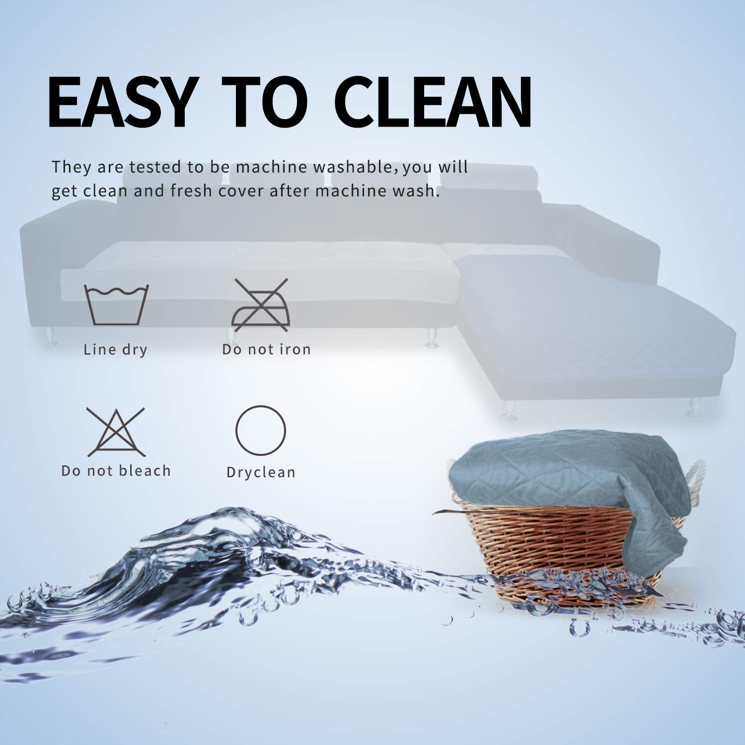 Sectional Couch Covers for Dogs L Shape Sofa Cover Reversible Sofa Slipcover Chaise Lounge Cover Furniture Protector Cover for Pets Dog Cat