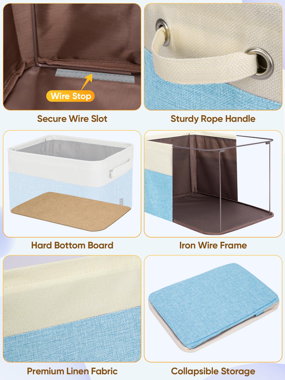3 Pack Fabric Closet Storage Bins for Shelves (3 Count)