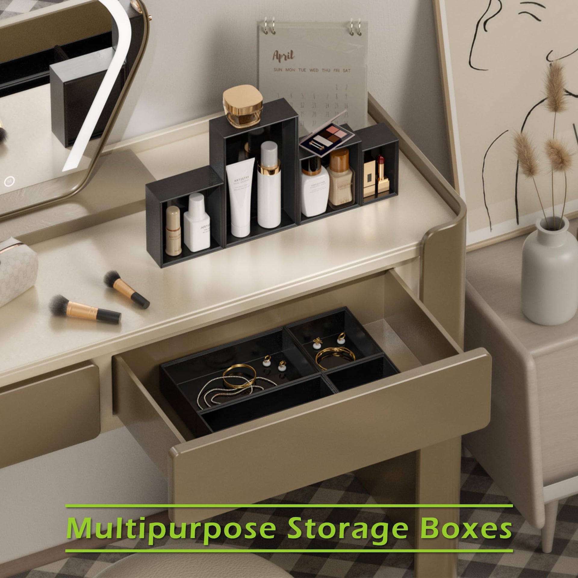 Bathroom Drawer Organizer Trays (8 Count)