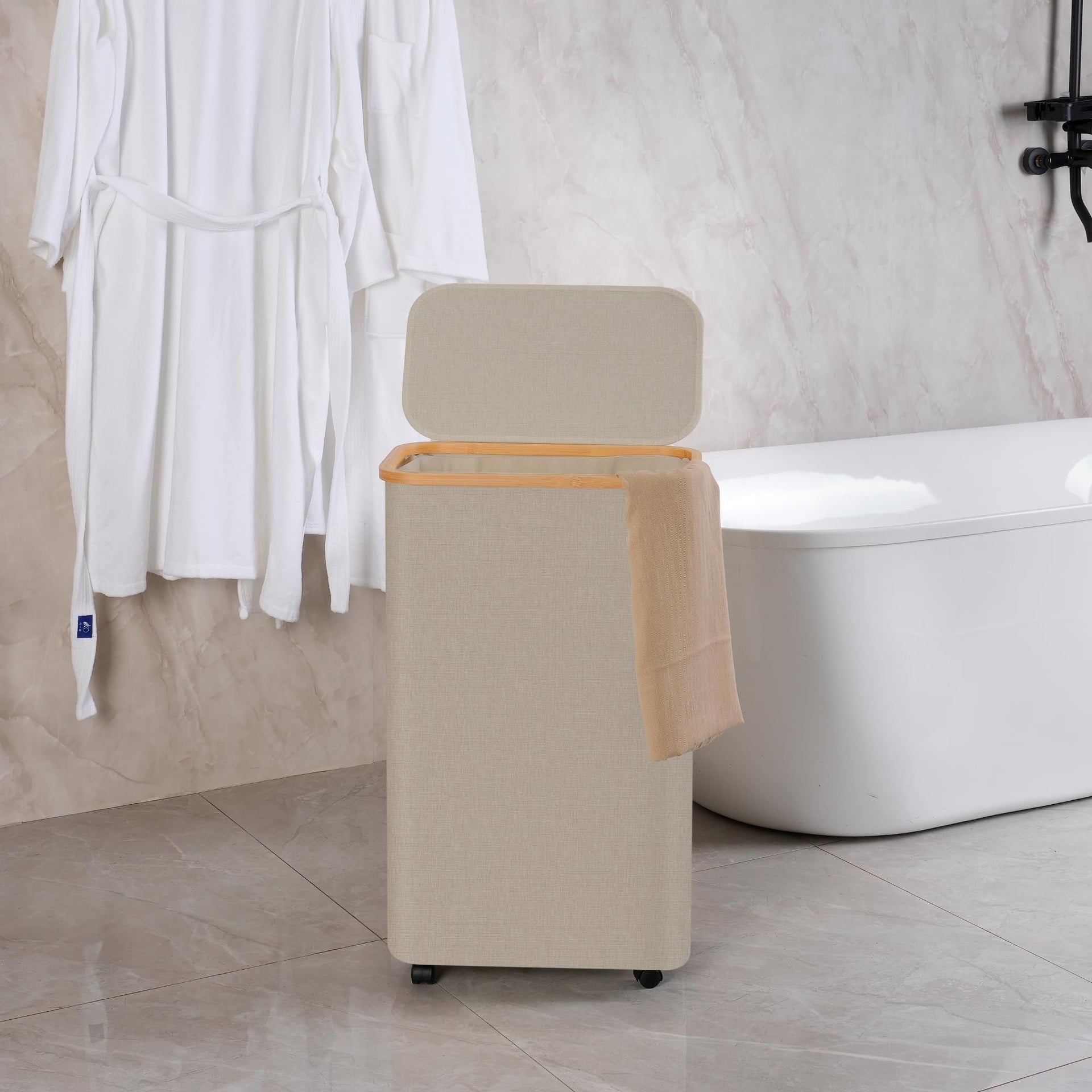Slim Laundry Hamper with Wheels