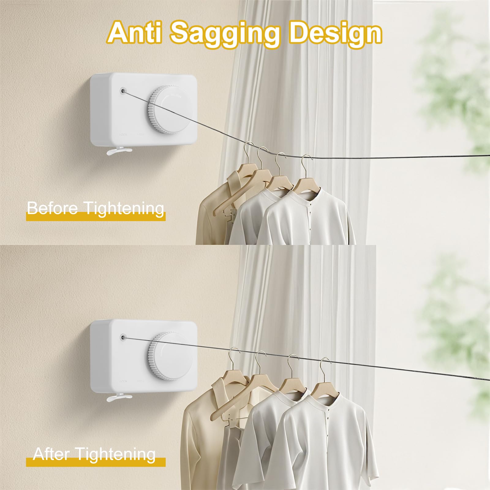 Retractable Clothesline Indoor (13.8 Foot)