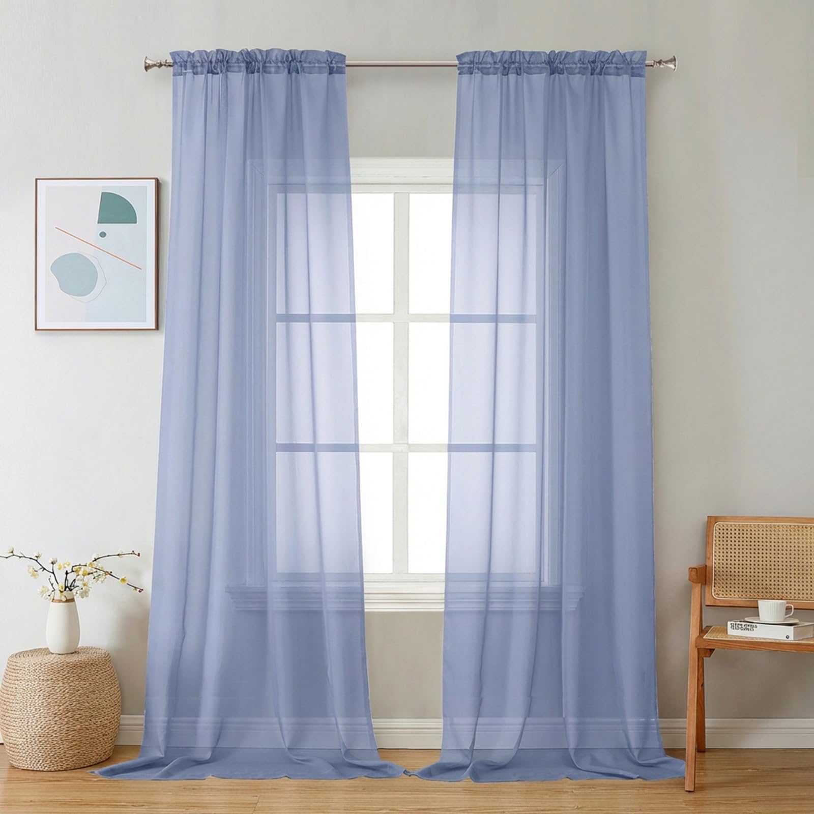 Sheer Curtains 96 inches Long 2 Panels (2 Count)