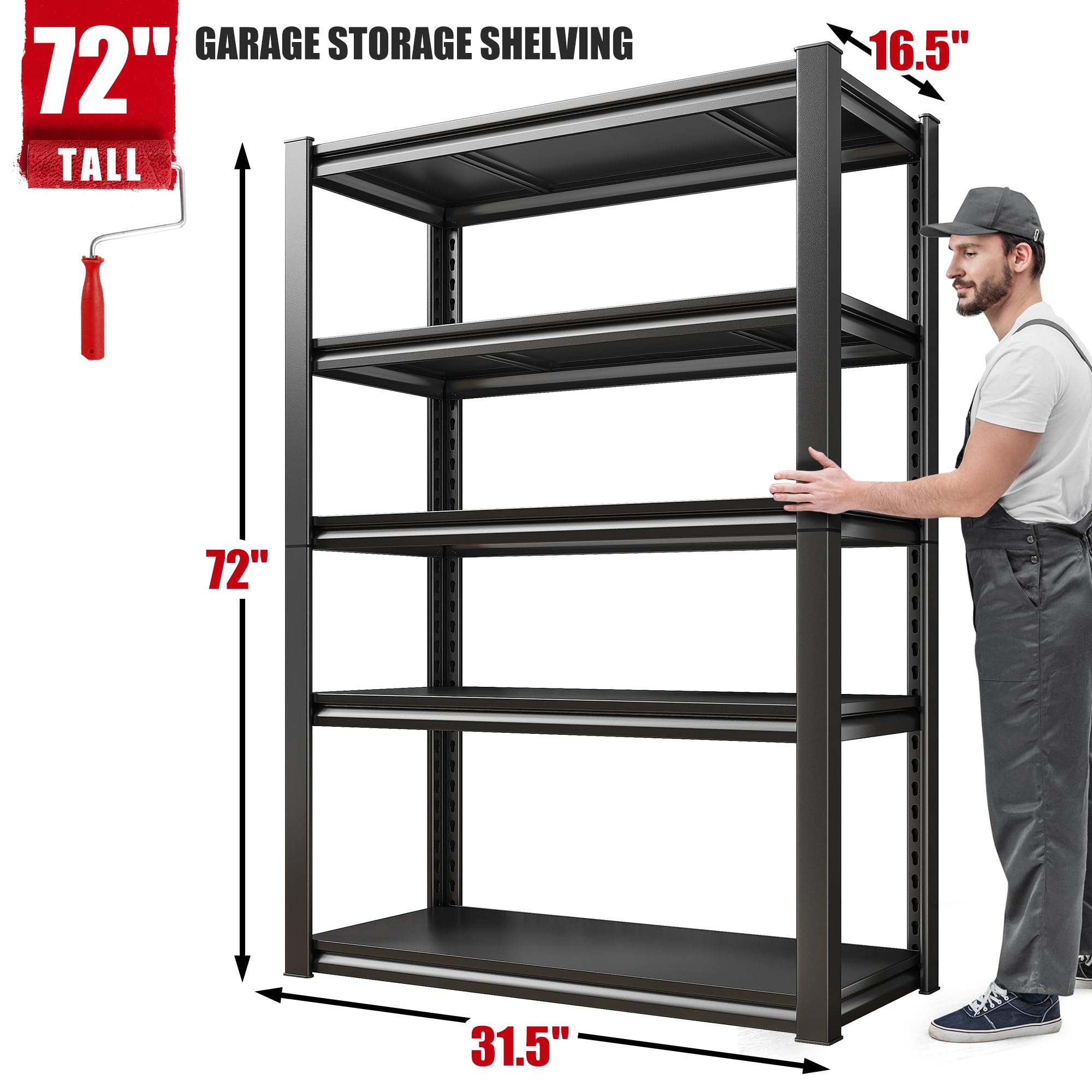 Storage Shelves 2000LBS Garage Shelving Heavy Duty (2 Count)