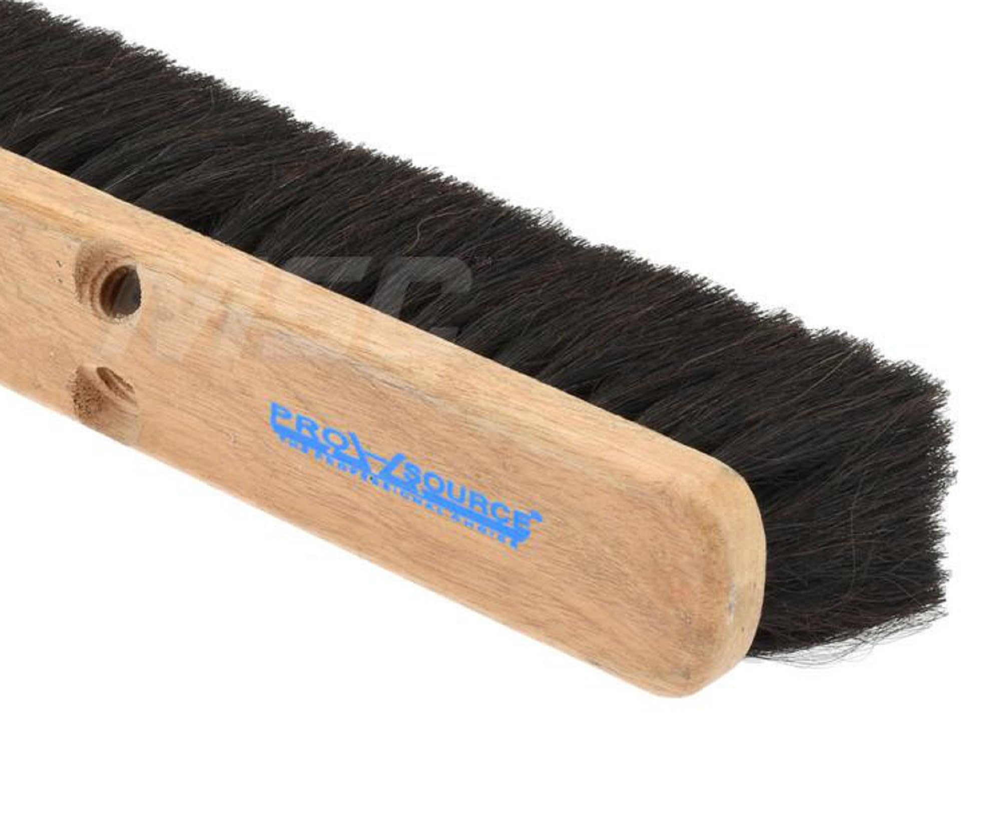 Horsehair Push Broom Head with Threaded Wood Block