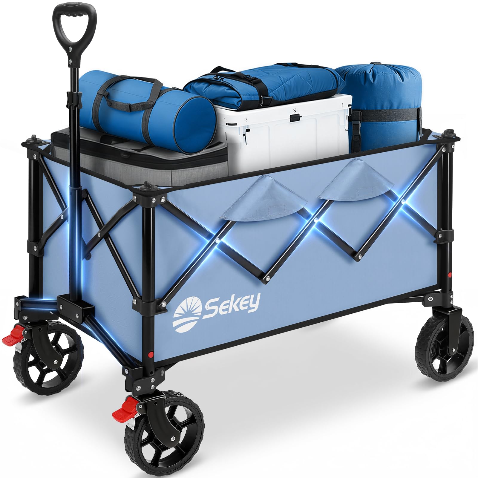 Collapsible Foldable Wagon with 300lbs Weight Capacity
