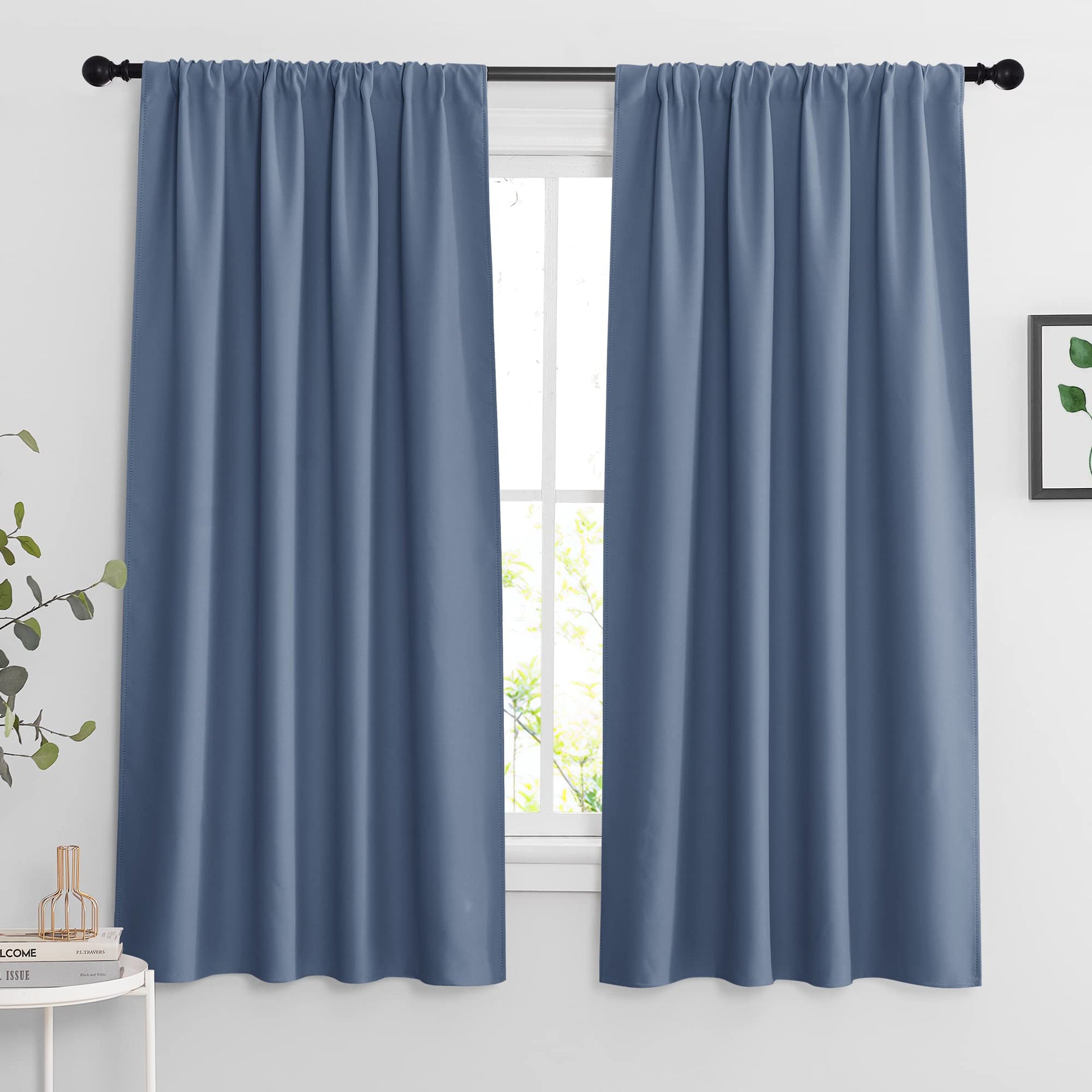 Blackout Curtains for Bedroom Living Room Nursery 63 inches Long