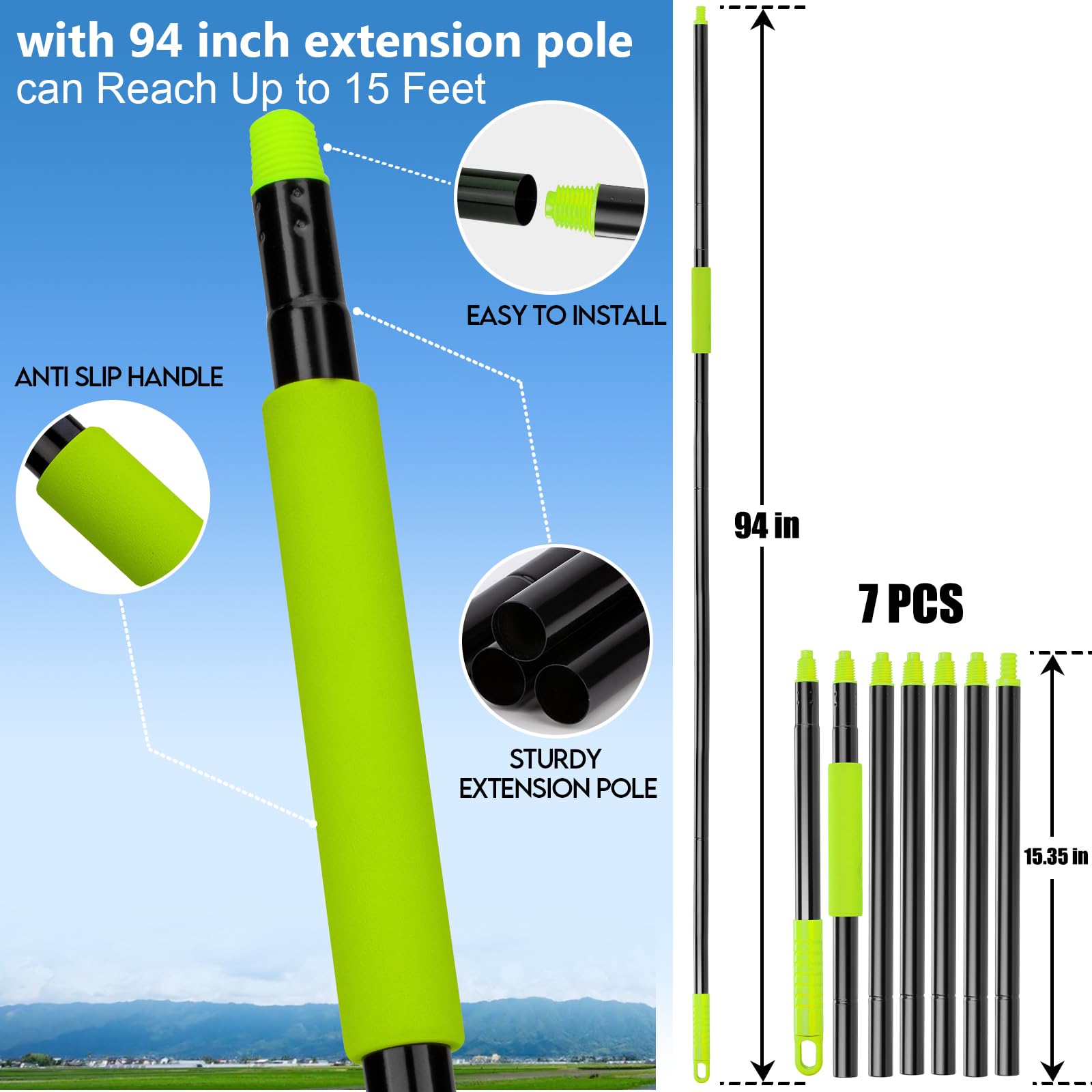 8 Ft Microfiber Duster with Extension Pole