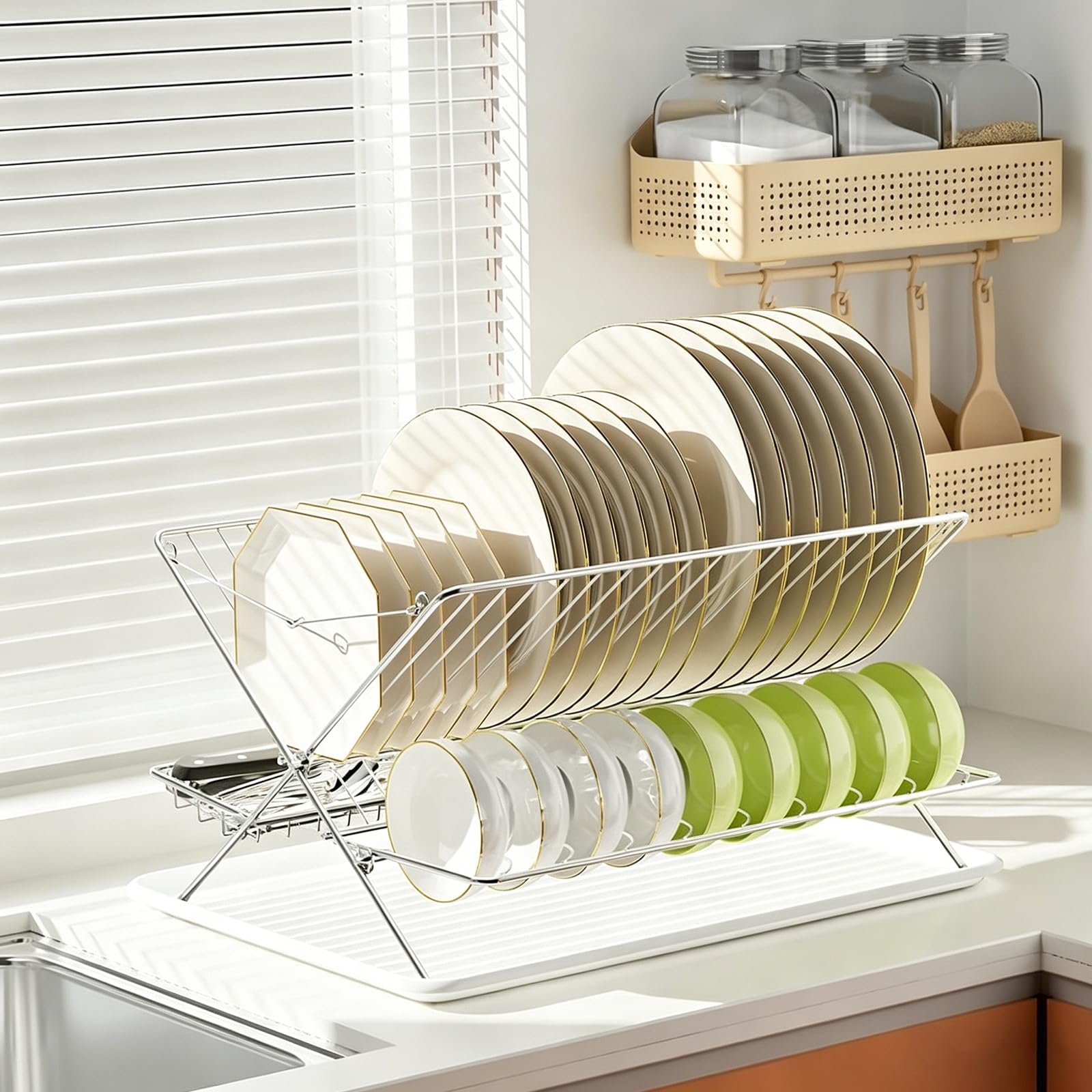 Stainless Steel Foldable Dish Drying Rack