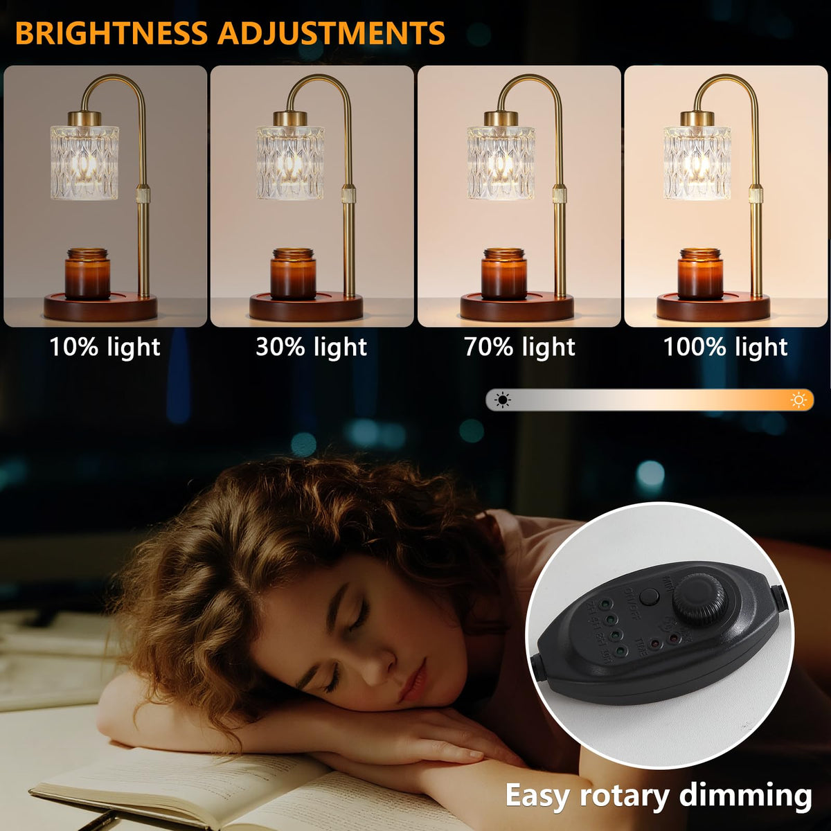 Candle Warmer Lamp with Dimmer and Timer