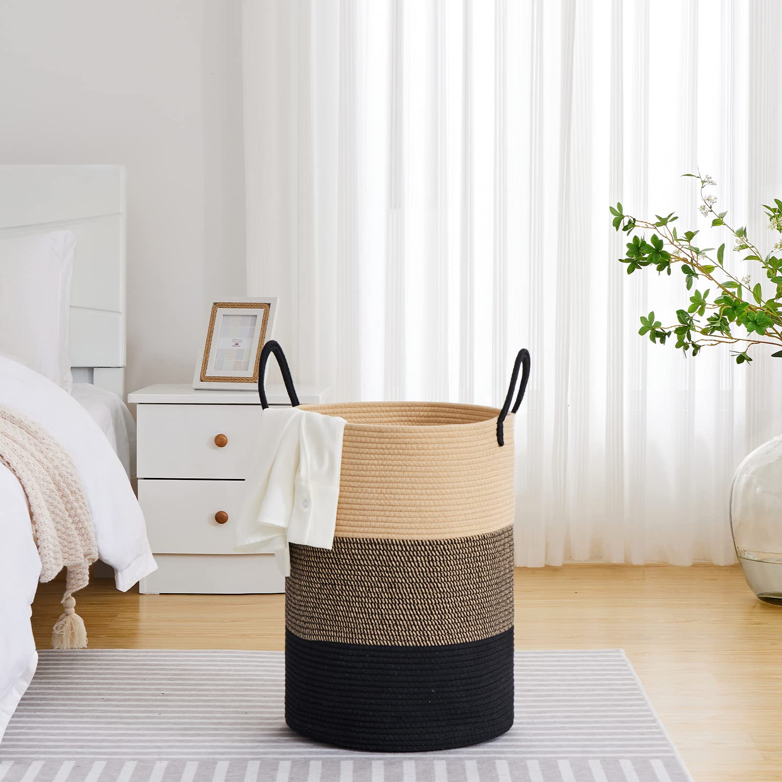 72L Tall Woven Laundry Basket Hamper