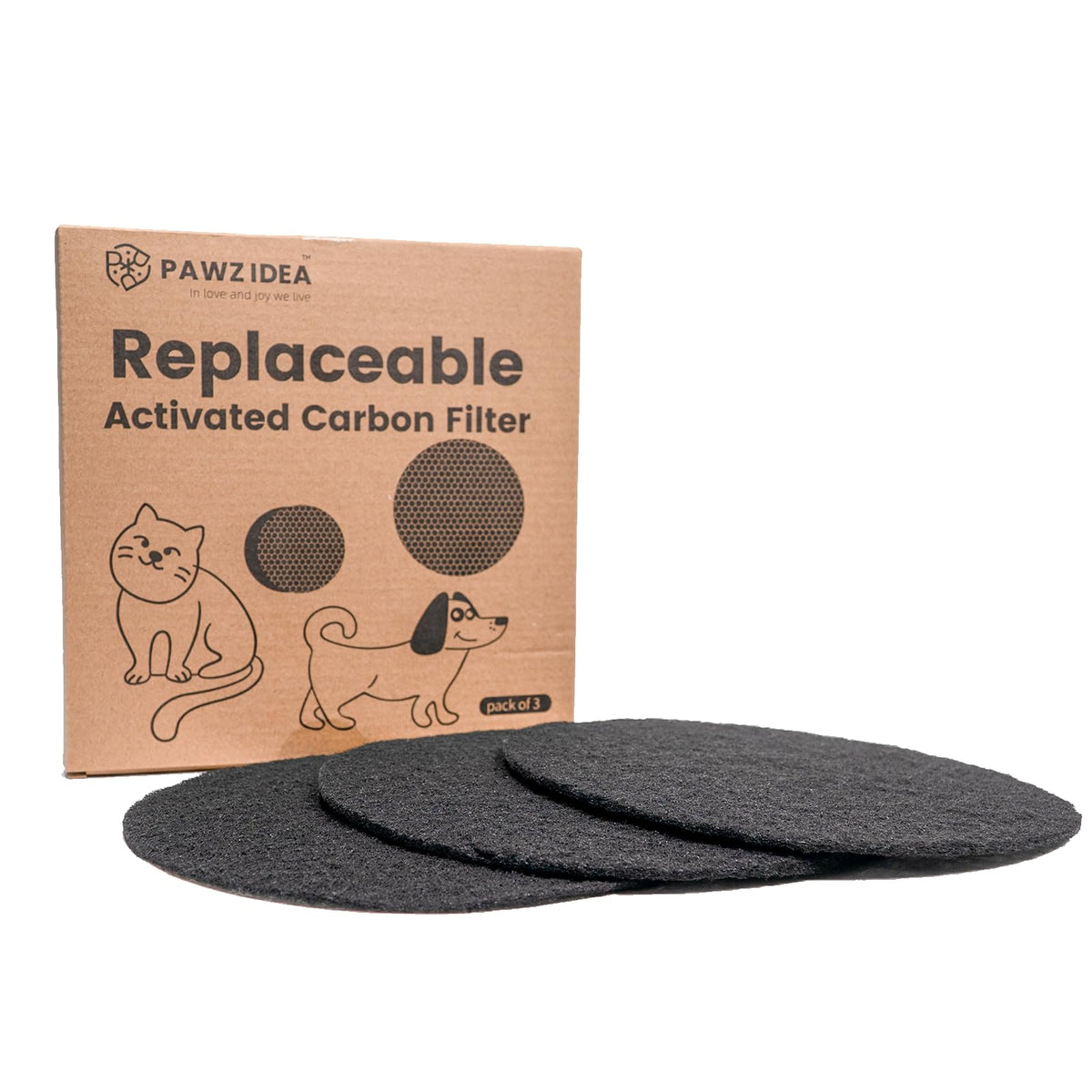 3 Pack Replacement Activated Carbon for 3.1 Gal Dog Poop Trash Can