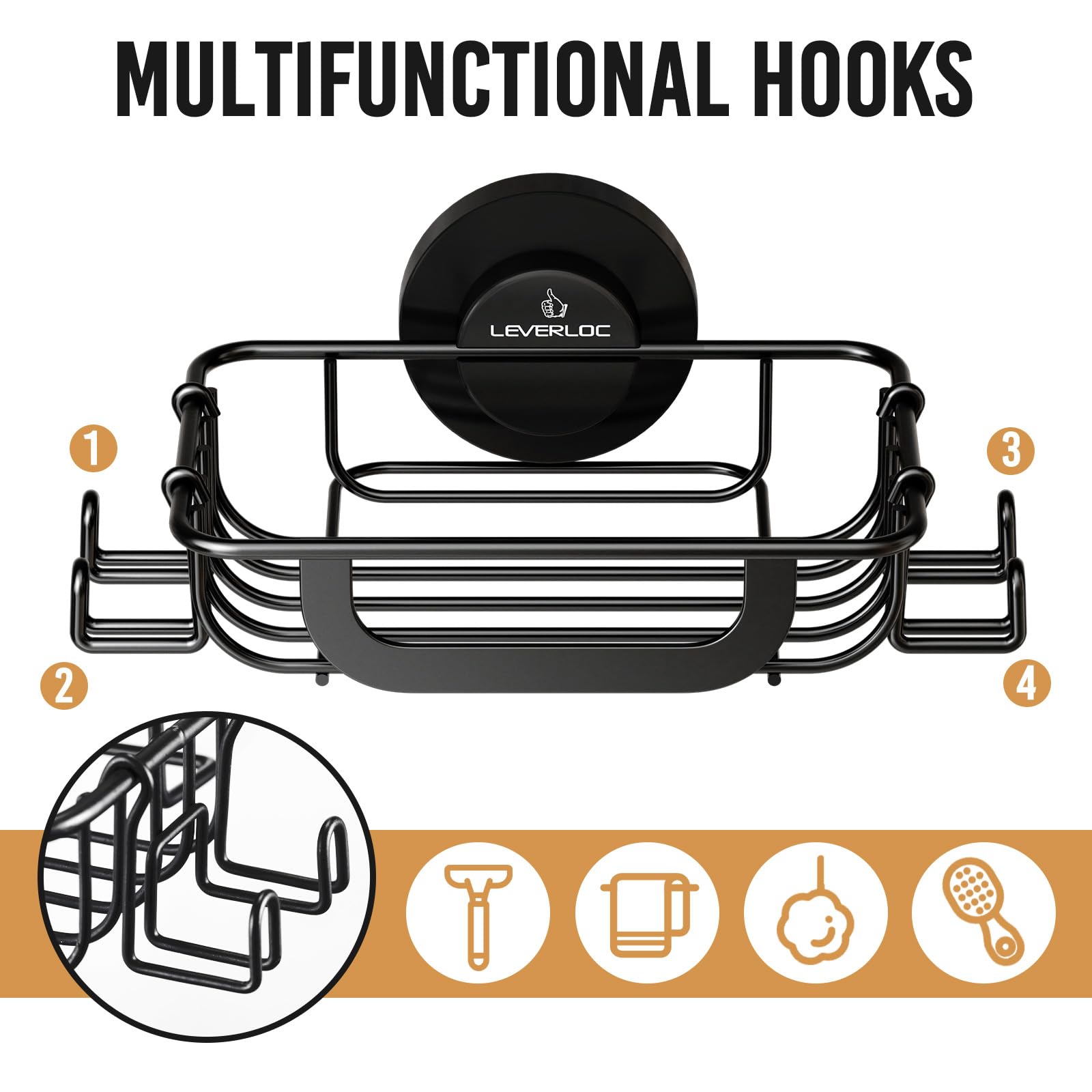 Bar Soap Holder with Hooks