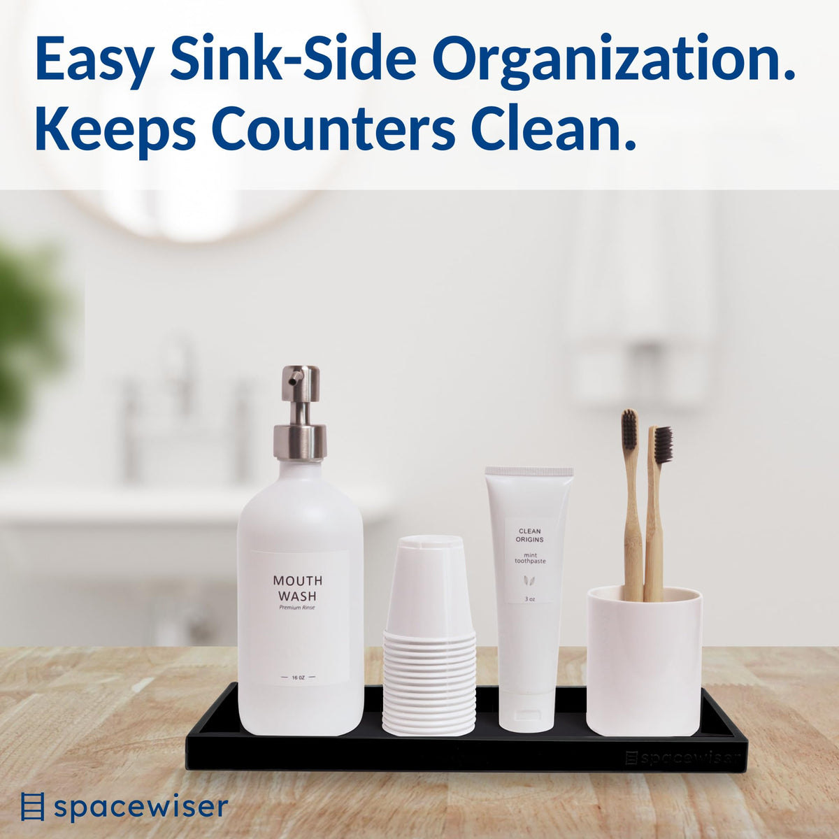 Silicone Countertop & Vanity Bathroom Tray (2 Count)
