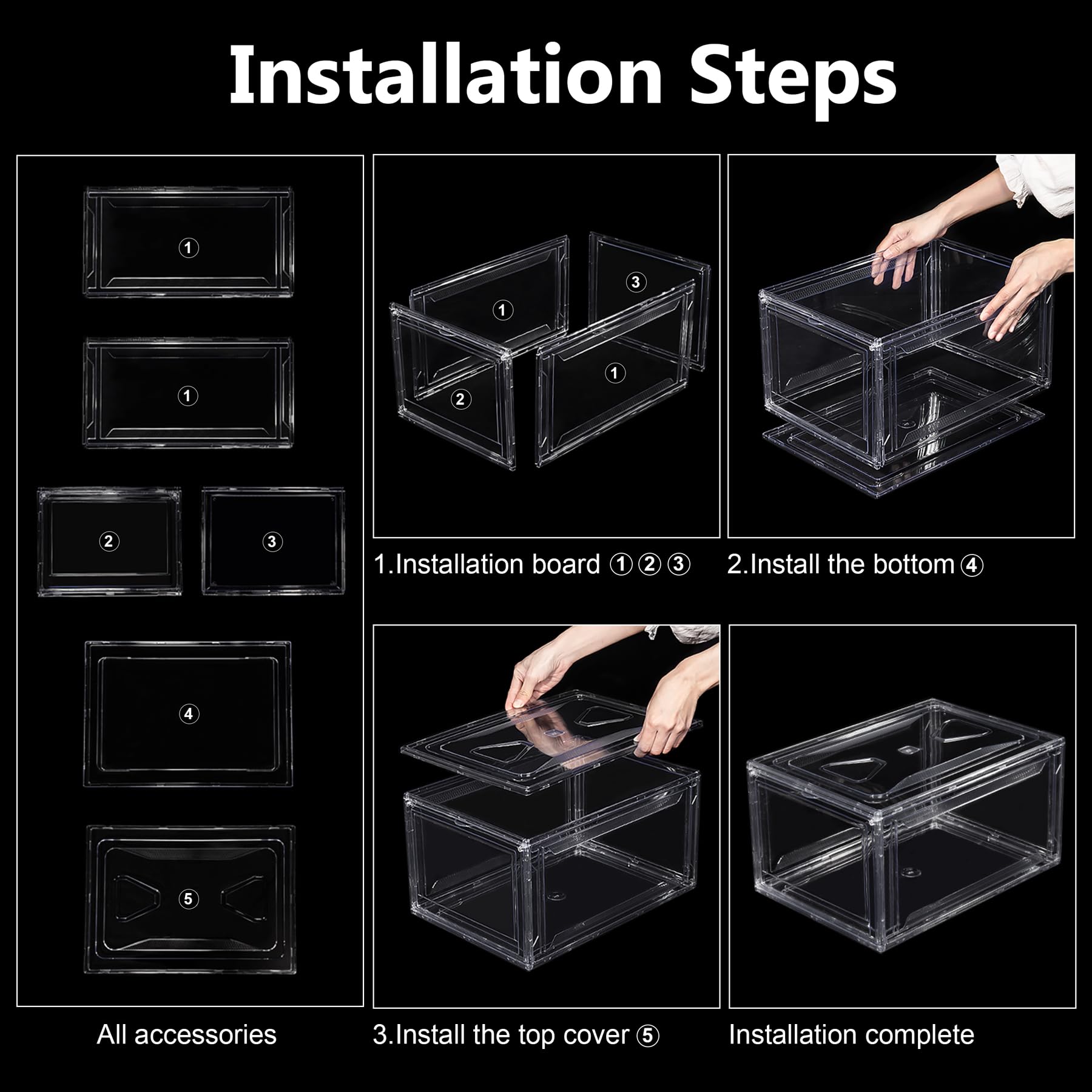6 Pack Acrylic Shoe Boxes (6 Count)