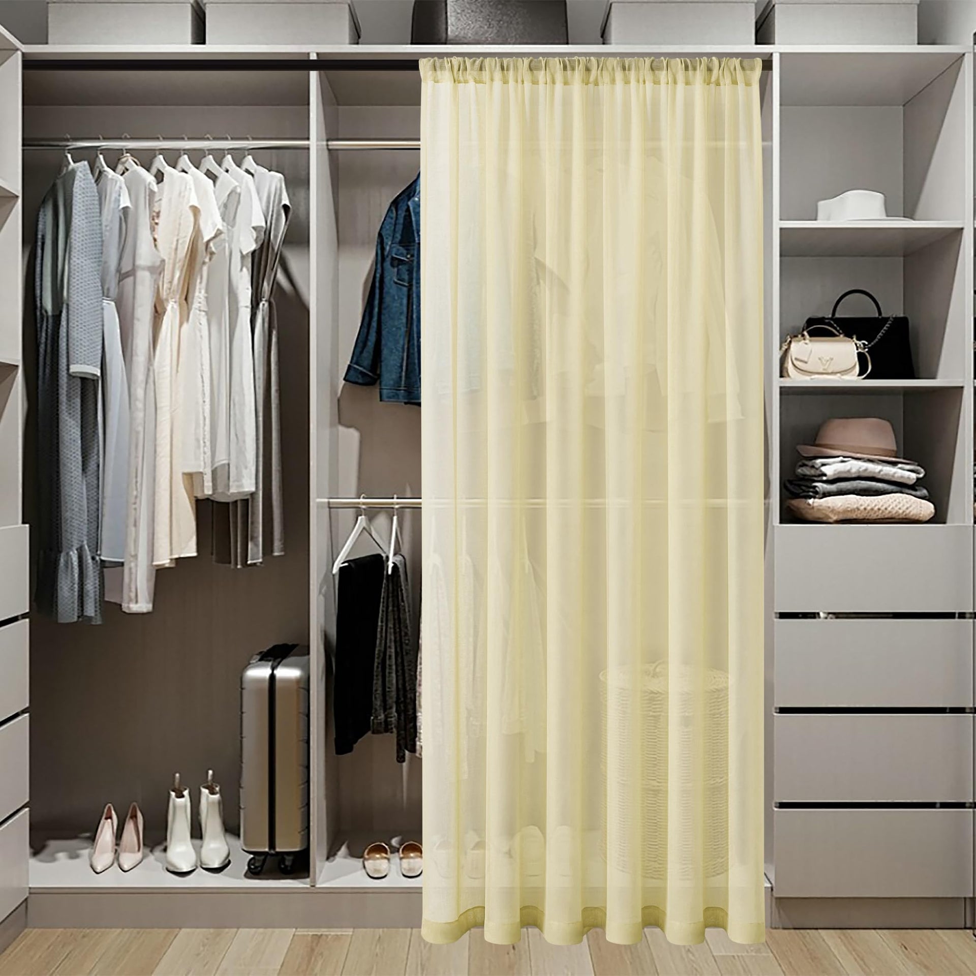 Sheer Door Curtains Closet Linen Textured Curtains Sheer Doorway Light Filtering Voile French Doors Rod Pocket Curtain Patio Glass Door