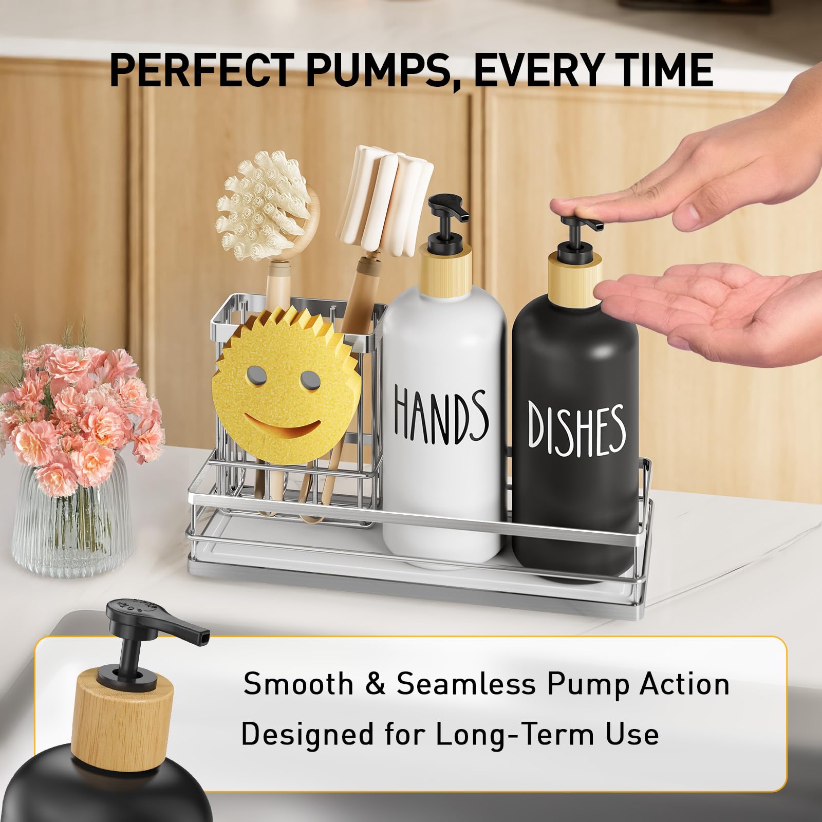 Kitchen Dish Soap Dispenser Set