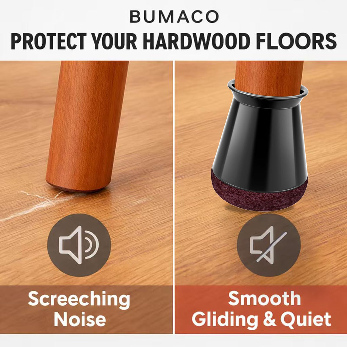 40 Pcs Chair Leg Floor Protectors for Hardwood Floors Anti (40 Count)