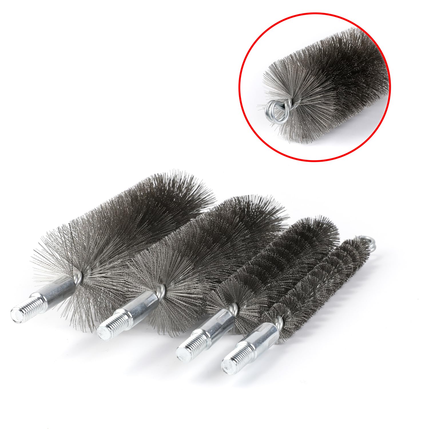 50 in Pipe Cleaning Brush Set with Stainless Steel Bristles
