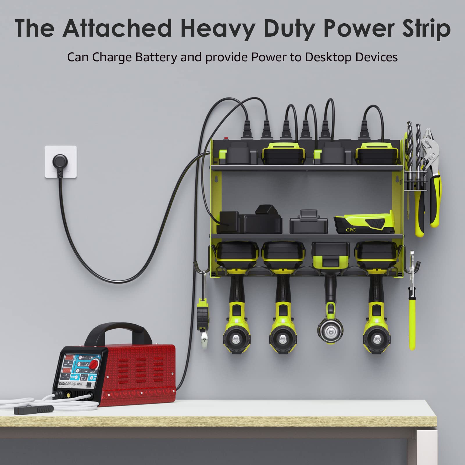Wall Mount Modular Tool Charging Organizer (15.8 Count)