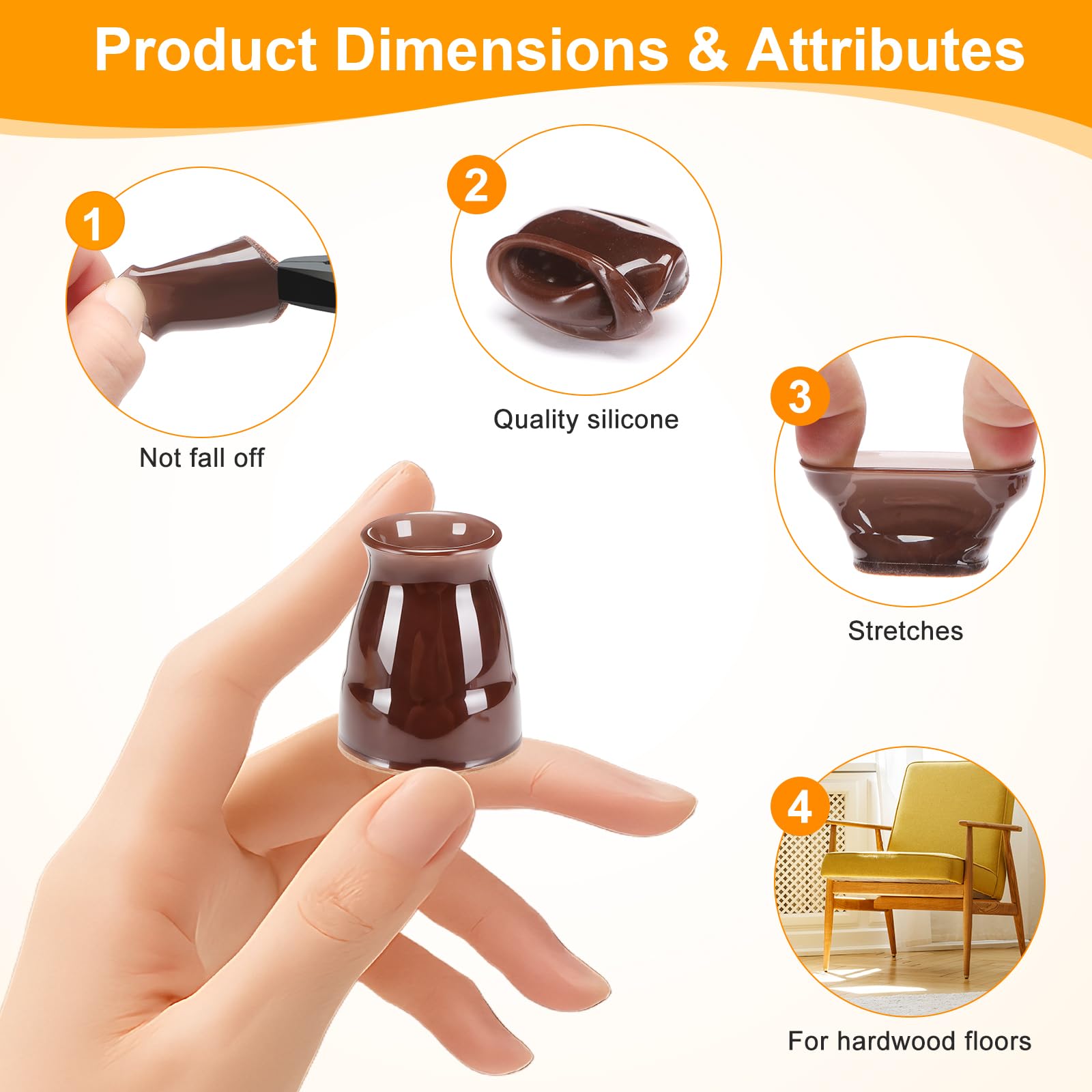 16 Pack Extra Small Chair Leg Floor Protectors for Hardwood Floors (16 Count)