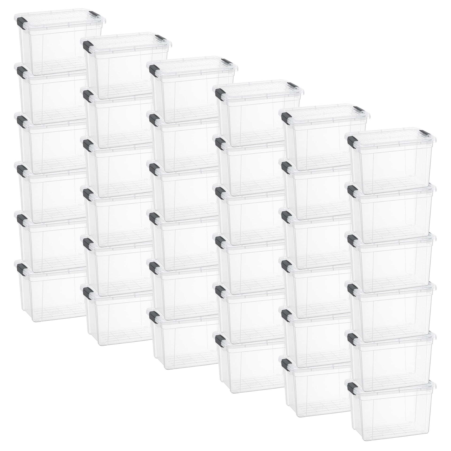 8.7 Quart Clear Plastic Storage Boxes with Lids (36 Count)