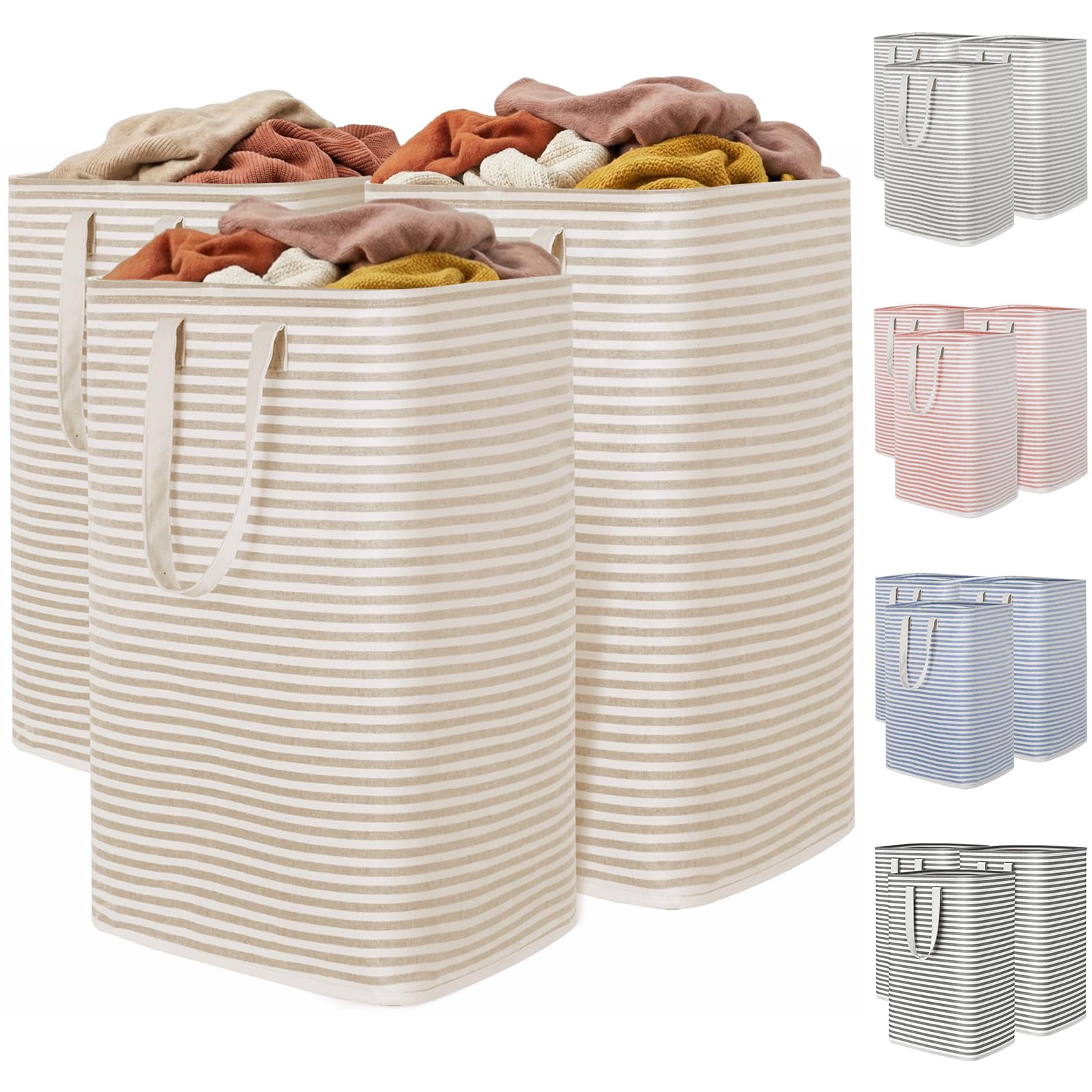 3 Pack Laundry Basket 80L Each (3 Count)