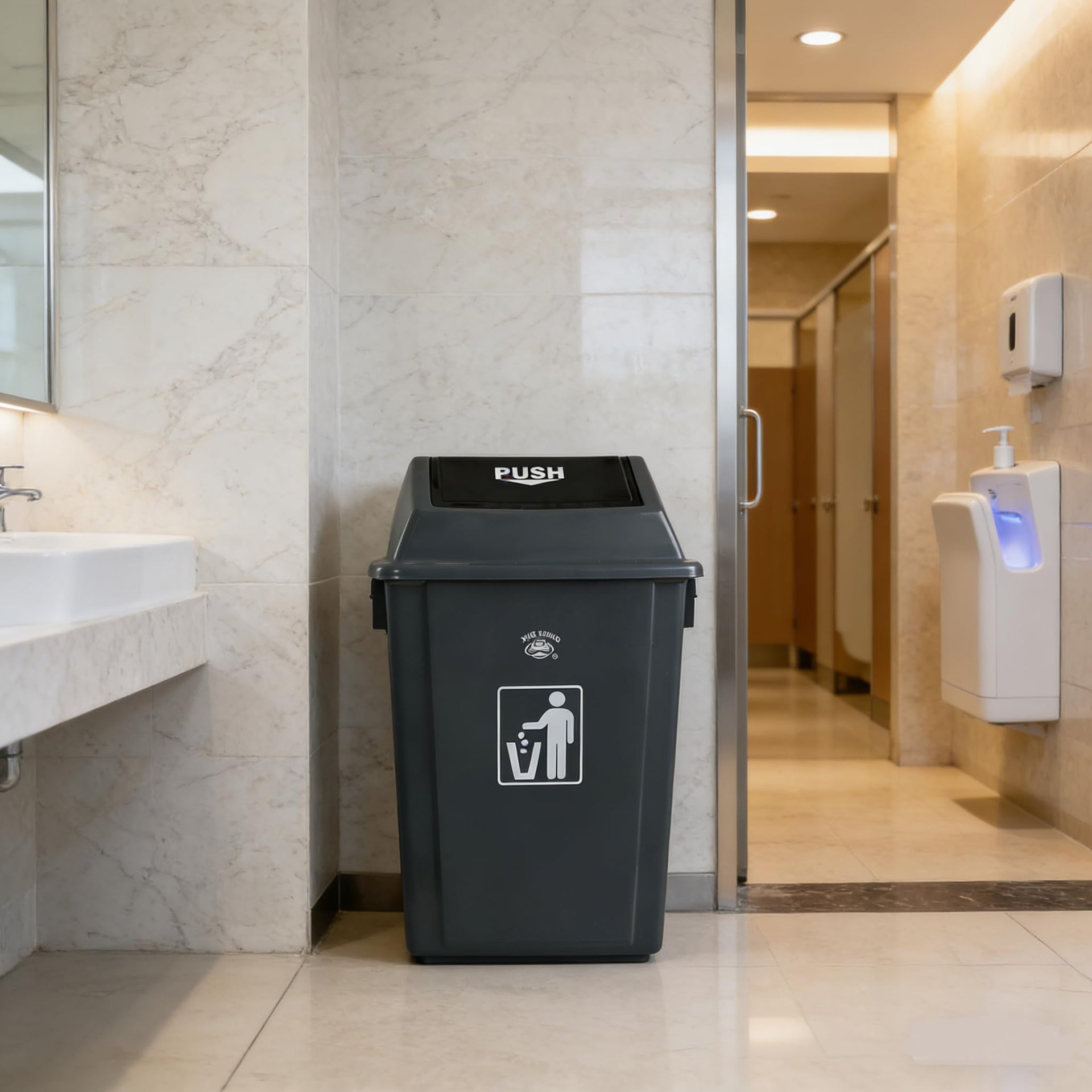 18 Gallon Commercial Trash Can with Lid (4 Count)