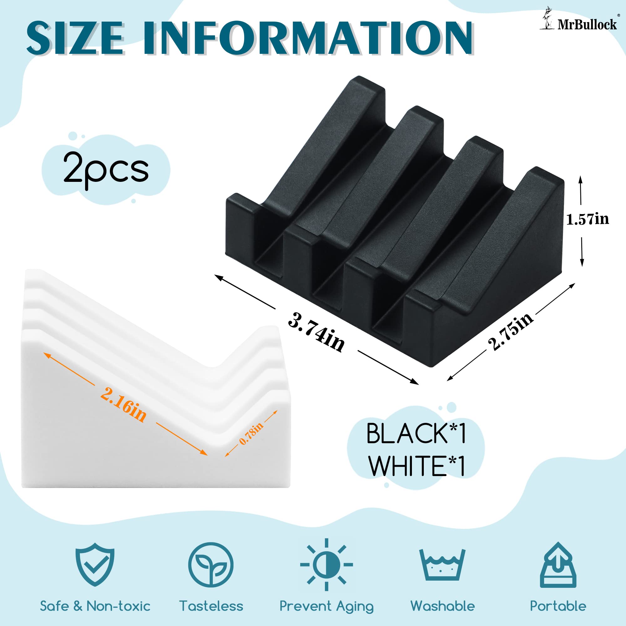 Silicone Soap Dish Self Draining for Shower & Kitchen