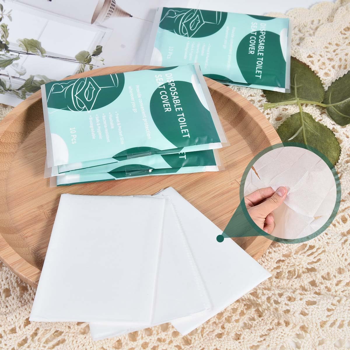 90 Pcs Disposable Flushable Paper Toilet Seat Covers Travel Supplies Essentials for Airplane