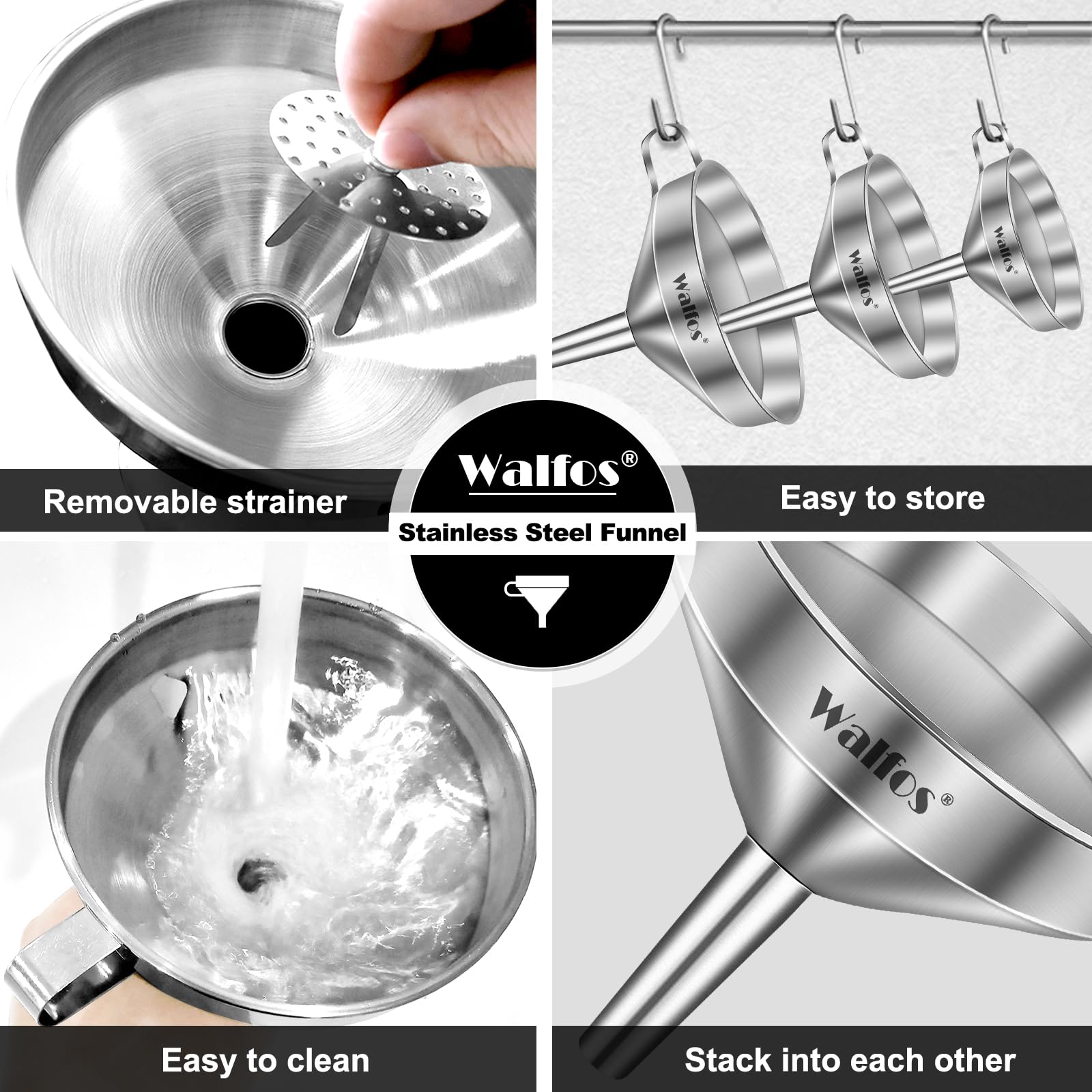 Stainless Steel Funnel (3 Count)