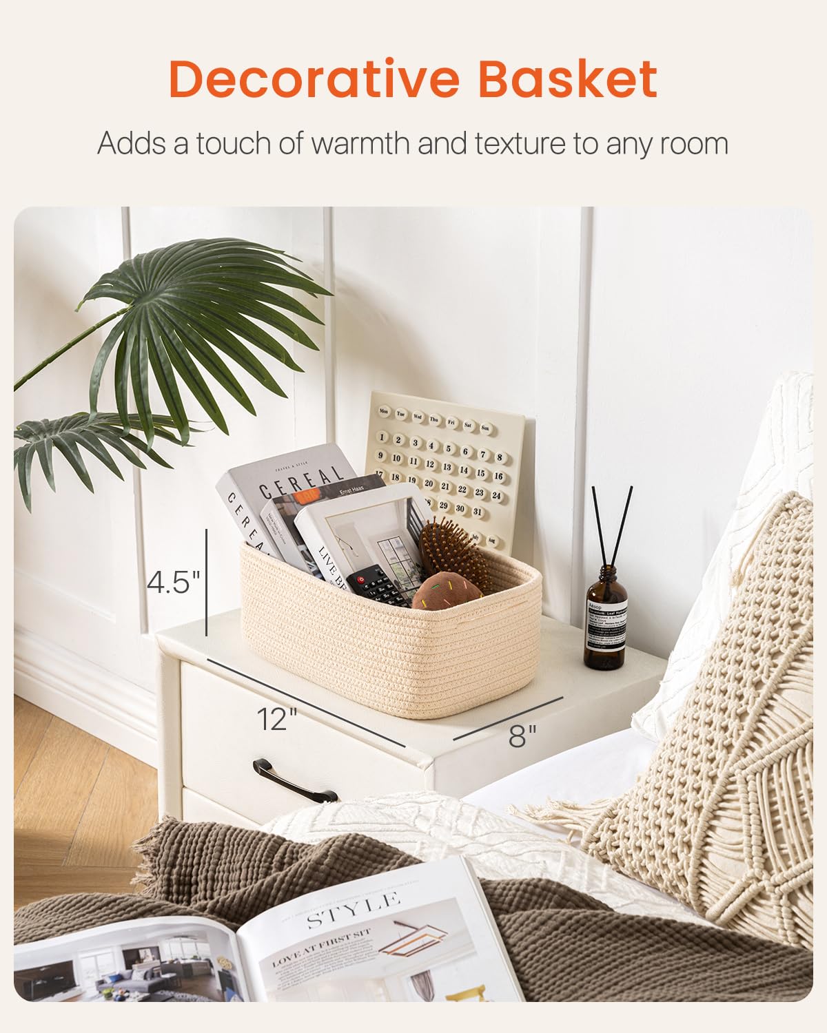 Small Woven Storage Basket for Organizing (3 Count)