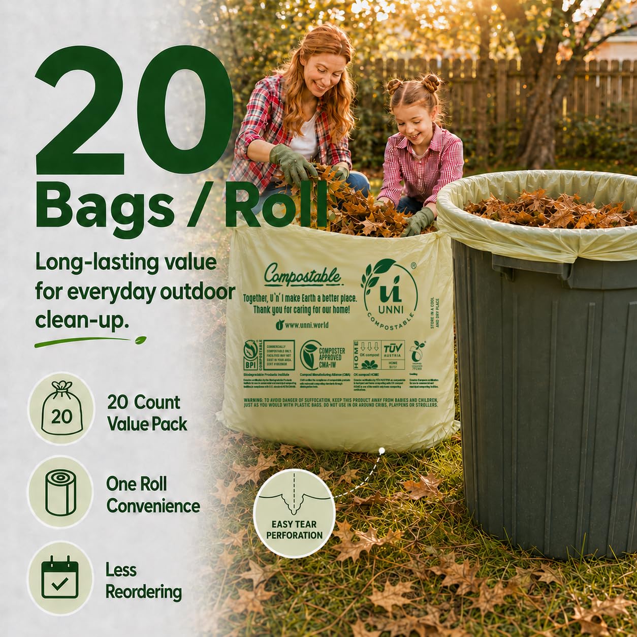 30 33 Gallon Compostable Bags (40 Count)