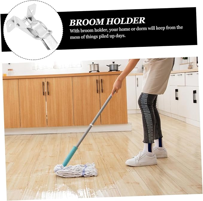 10pcs Modern Design Broom Mop Holder Wall Mounted Iron Broom Gripper for Heavy Duty Cleaning Supplies Organization
