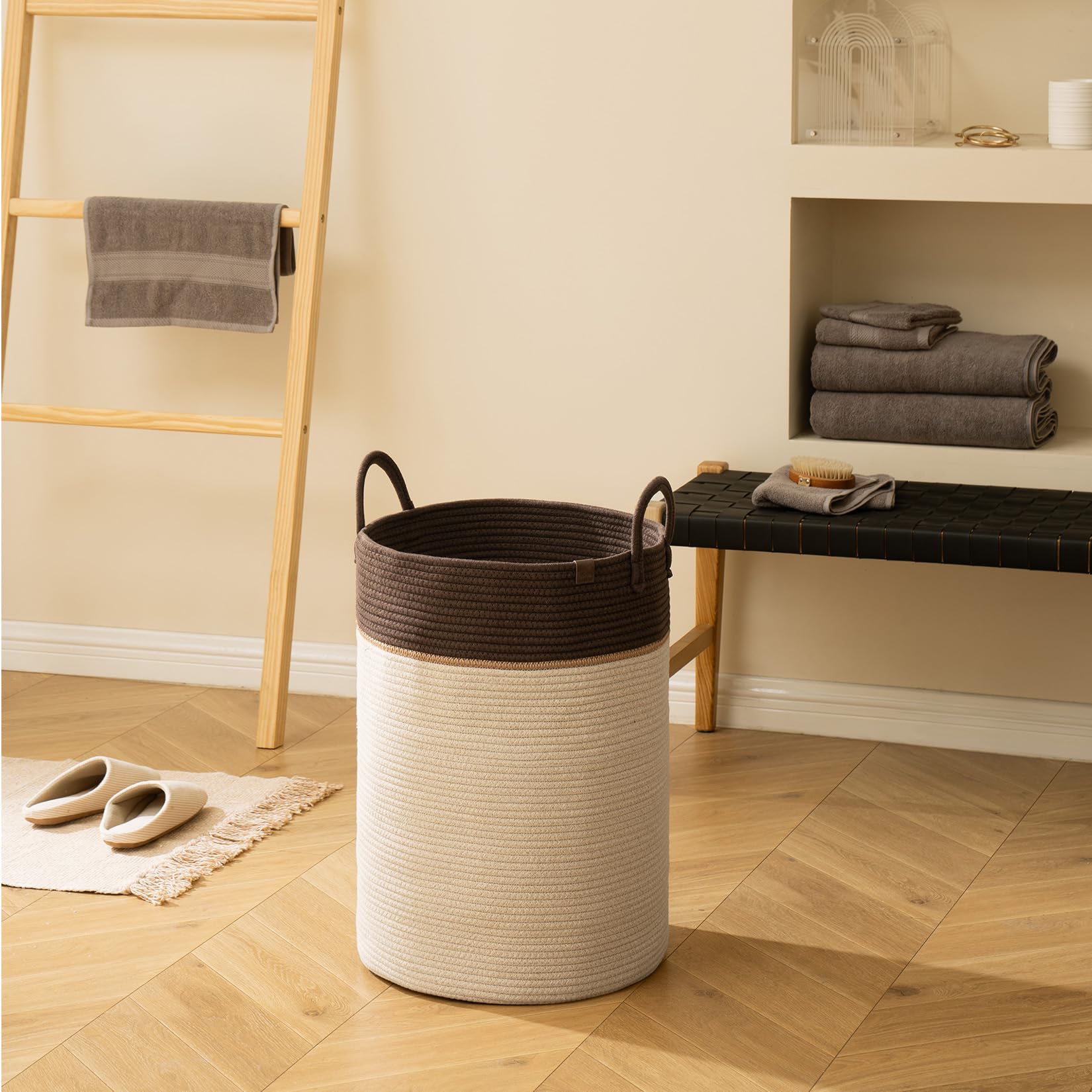 72L Extra Large Cotton Rope Laundry Basket