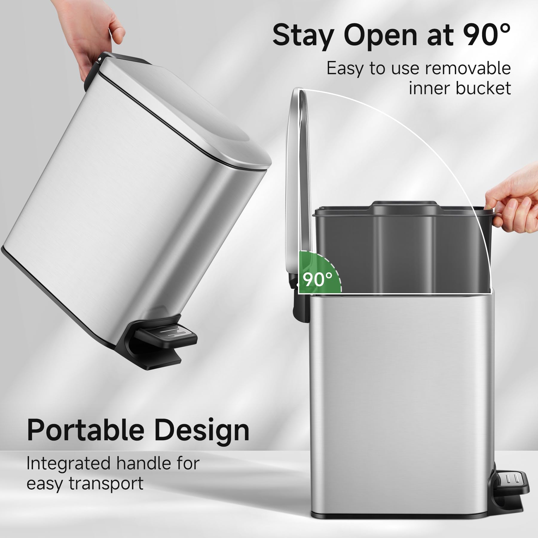 Small Bathroom Trash Can with Lid
