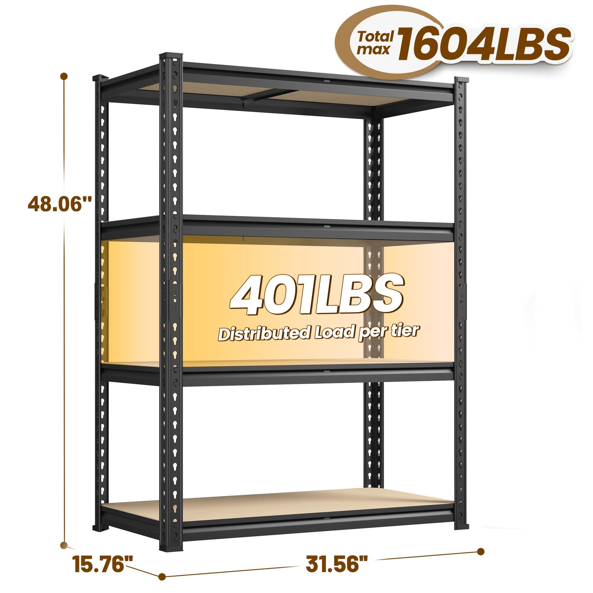 4 Tier Storage Shelves Dual