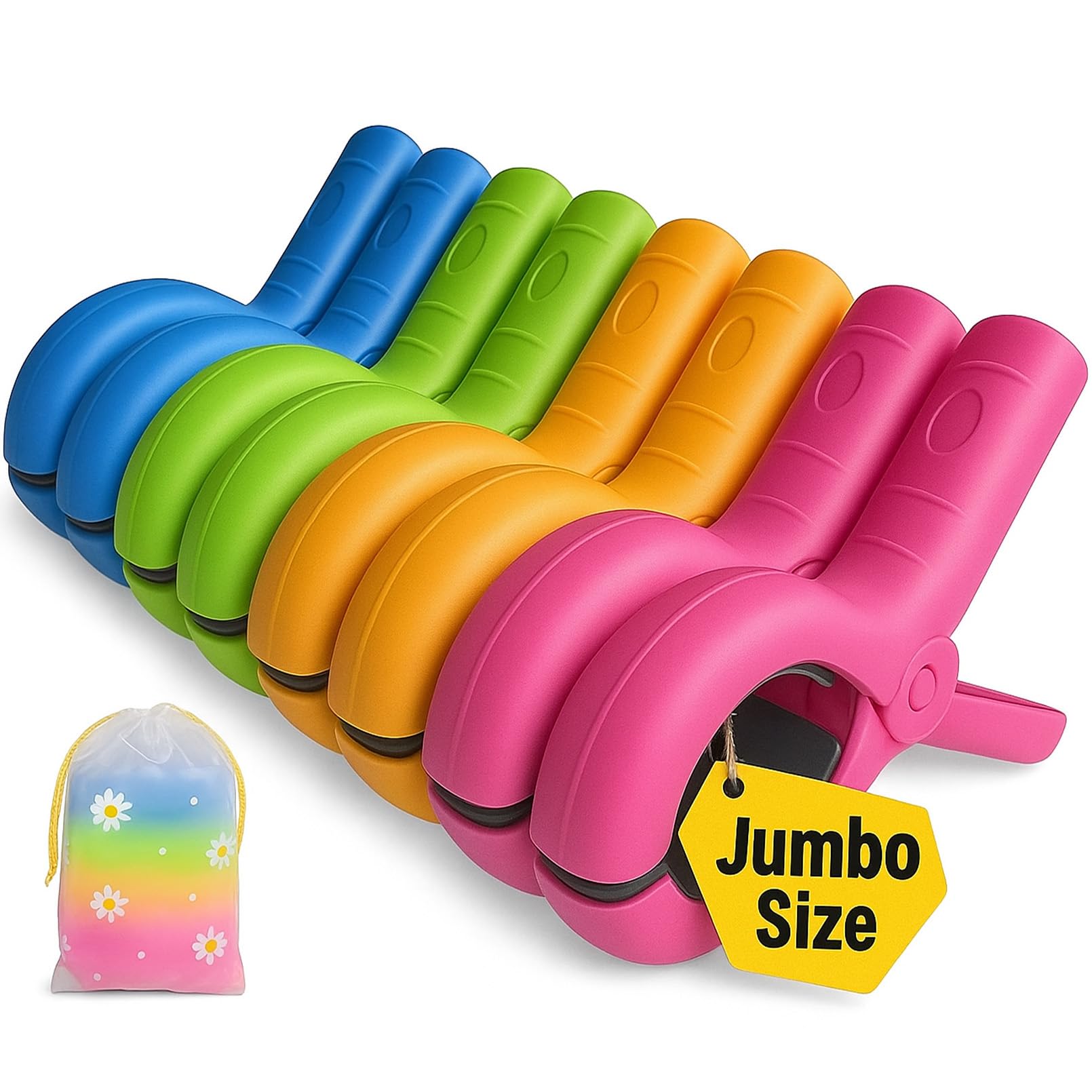 5.1"Jumbo Beach Towel Clips 8 Pcs (8 Count)