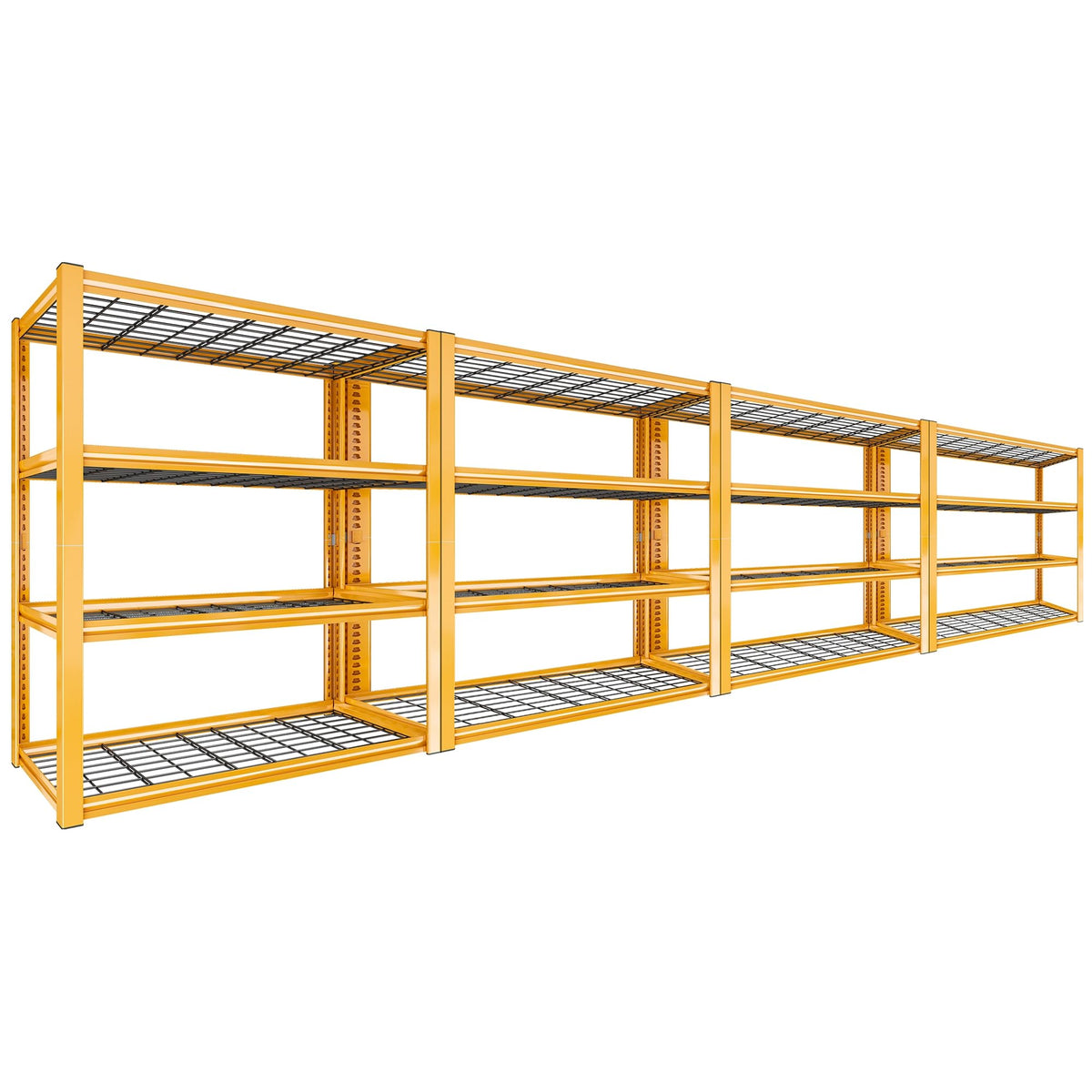 40" W Yellow Garage Shelving with Double (4 Count)
