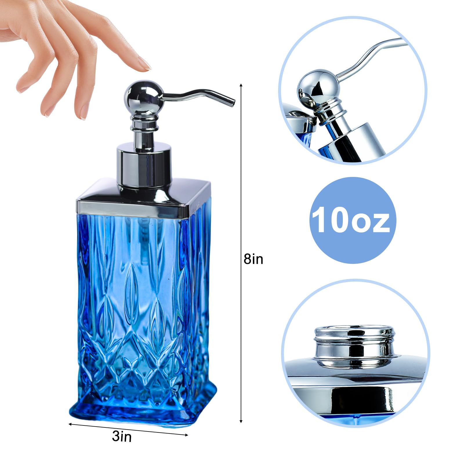 10Oz Blue Soap Dispenser